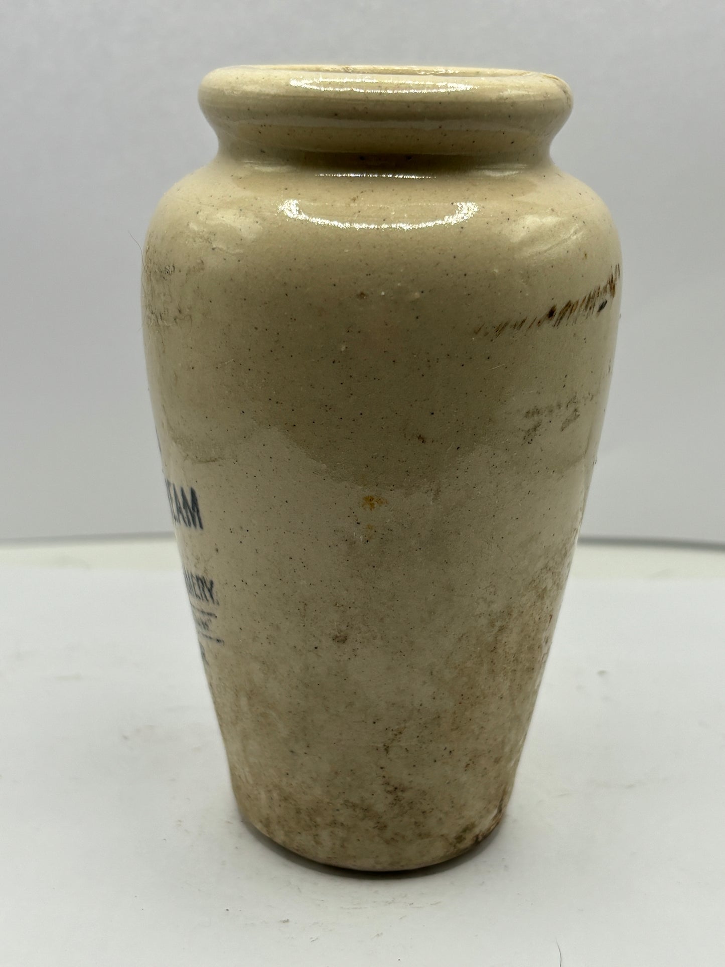 The Galloway creamery, white stoneware cream pot