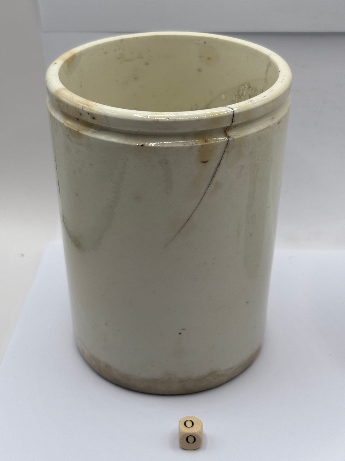 Old 2lb stoneware marmalade pot, James Keiller Dundee marmalade (o)