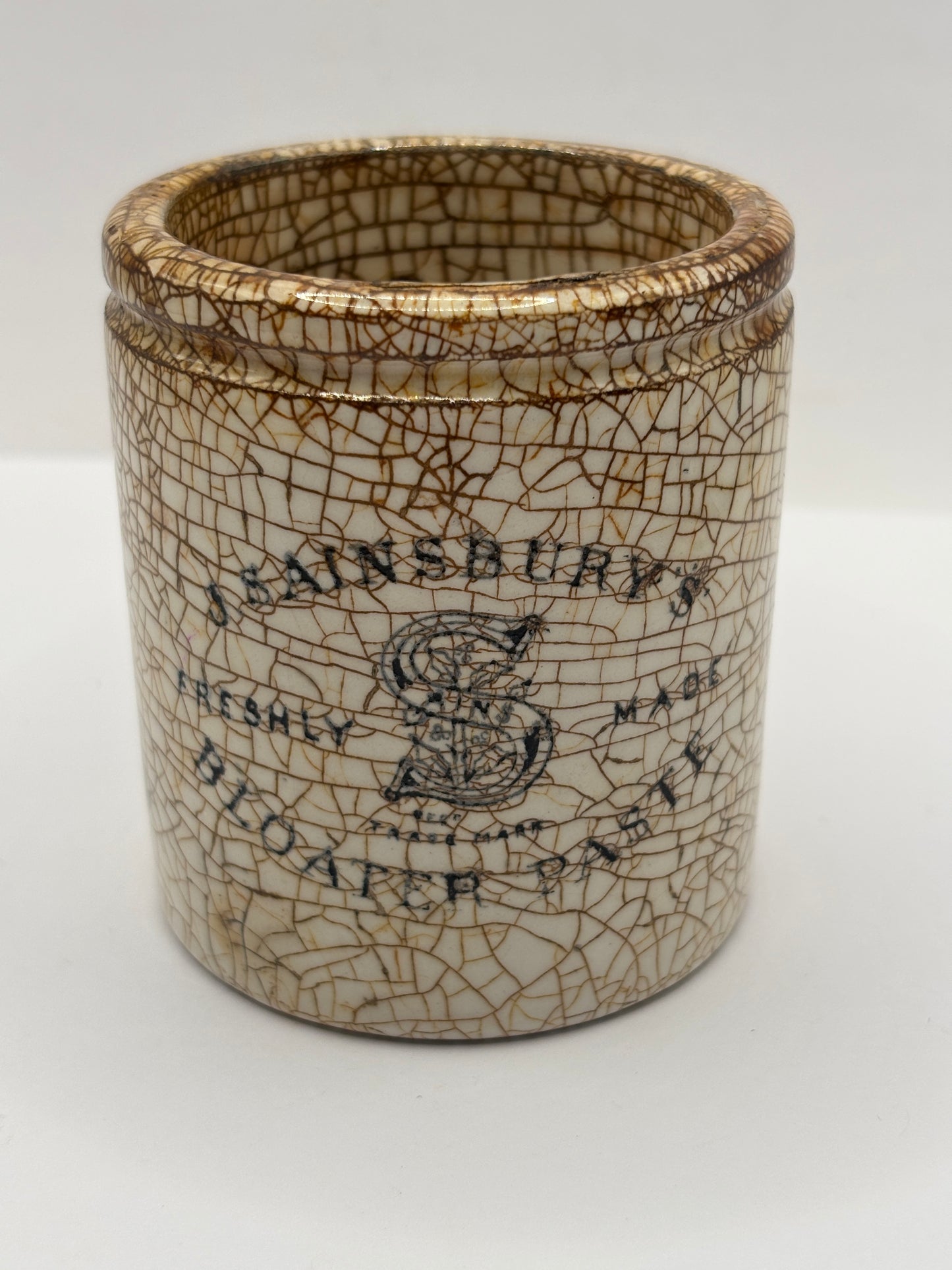 Old sainsburys advertising pot, Bloater paste