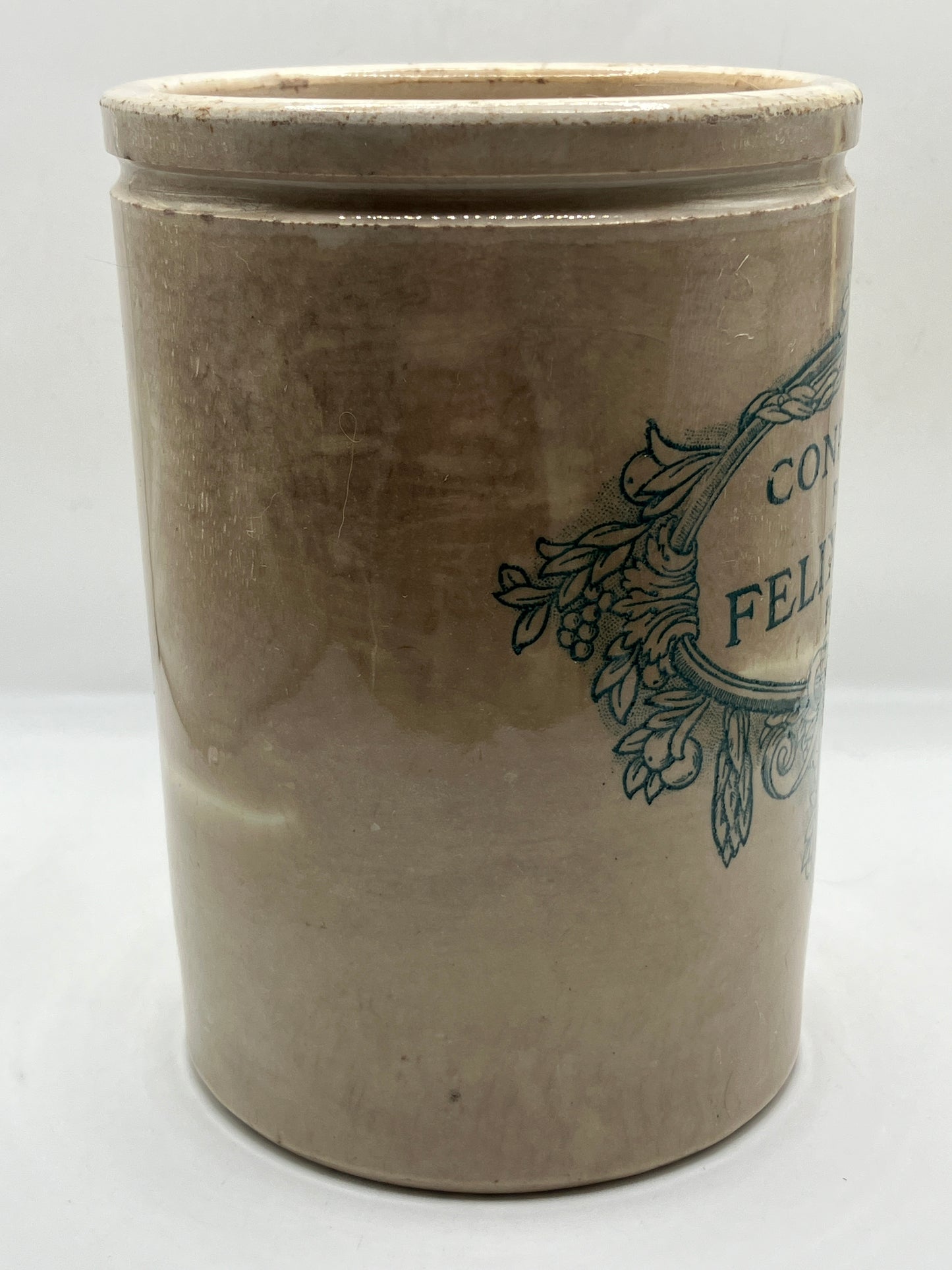 French advertising pot, Confitures fines Felix Potin Paris