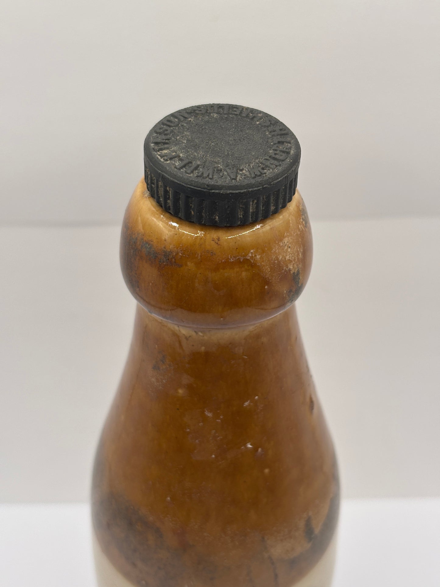 Old stoneware stout bottle, The newcastle breweries double stout. Newcastle on tyne