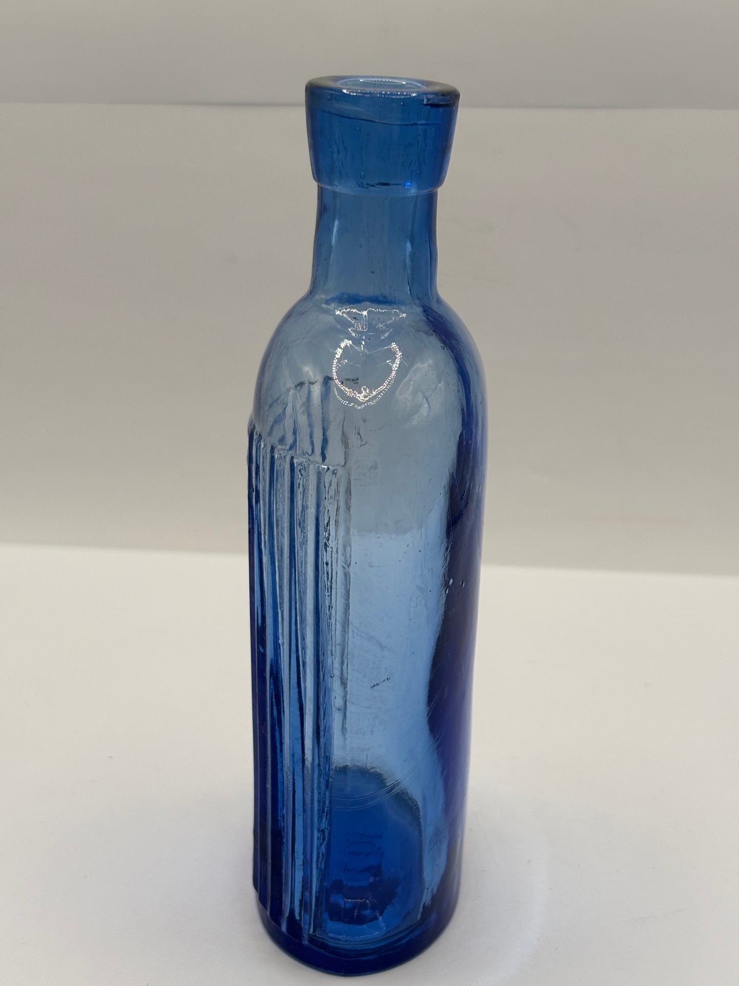 Old blue glass Poison bottle, Poisonous not to be taken