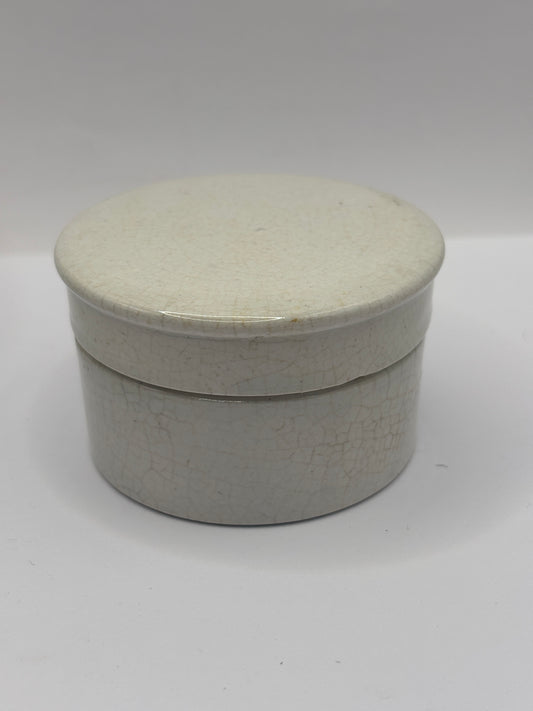Old plain stoneware pot lid and base