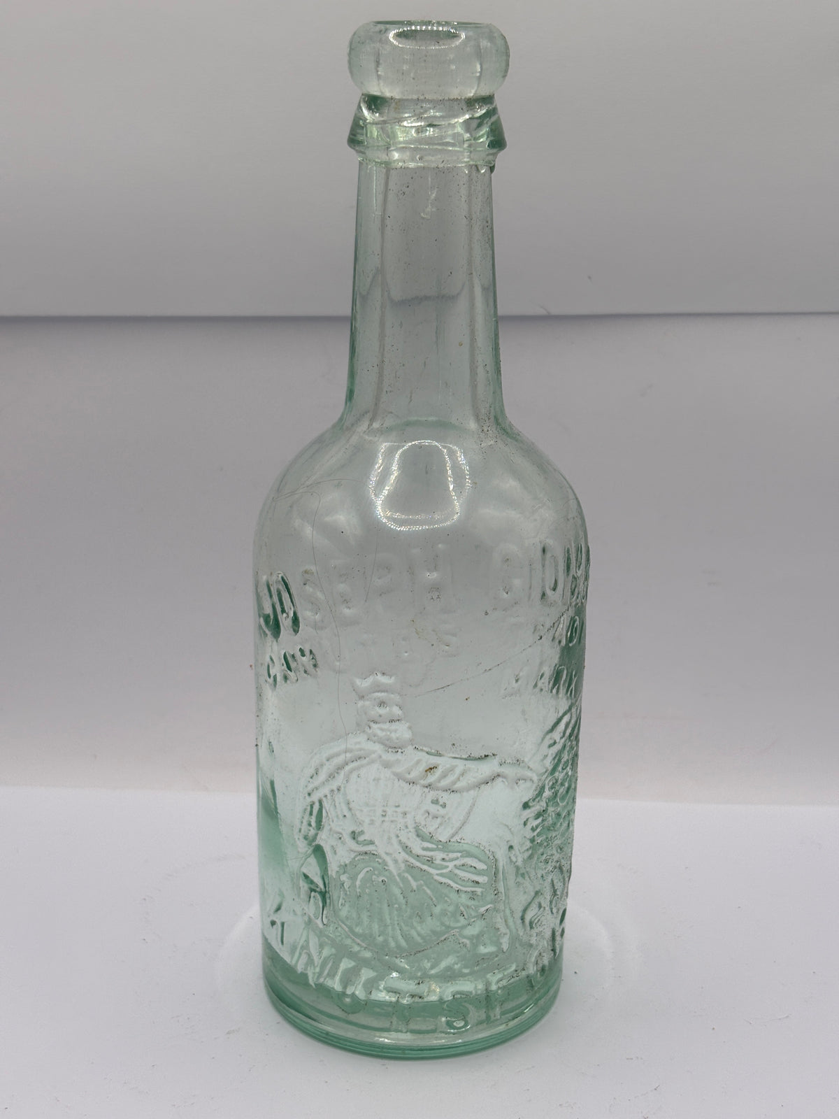 Old advertising beer bottle, King Canute, Joseph Gidman, Manchester