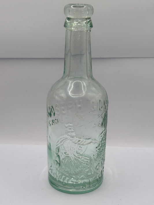 Old advertising beer bottle, King Canute, Joseph Gidman, Manchester