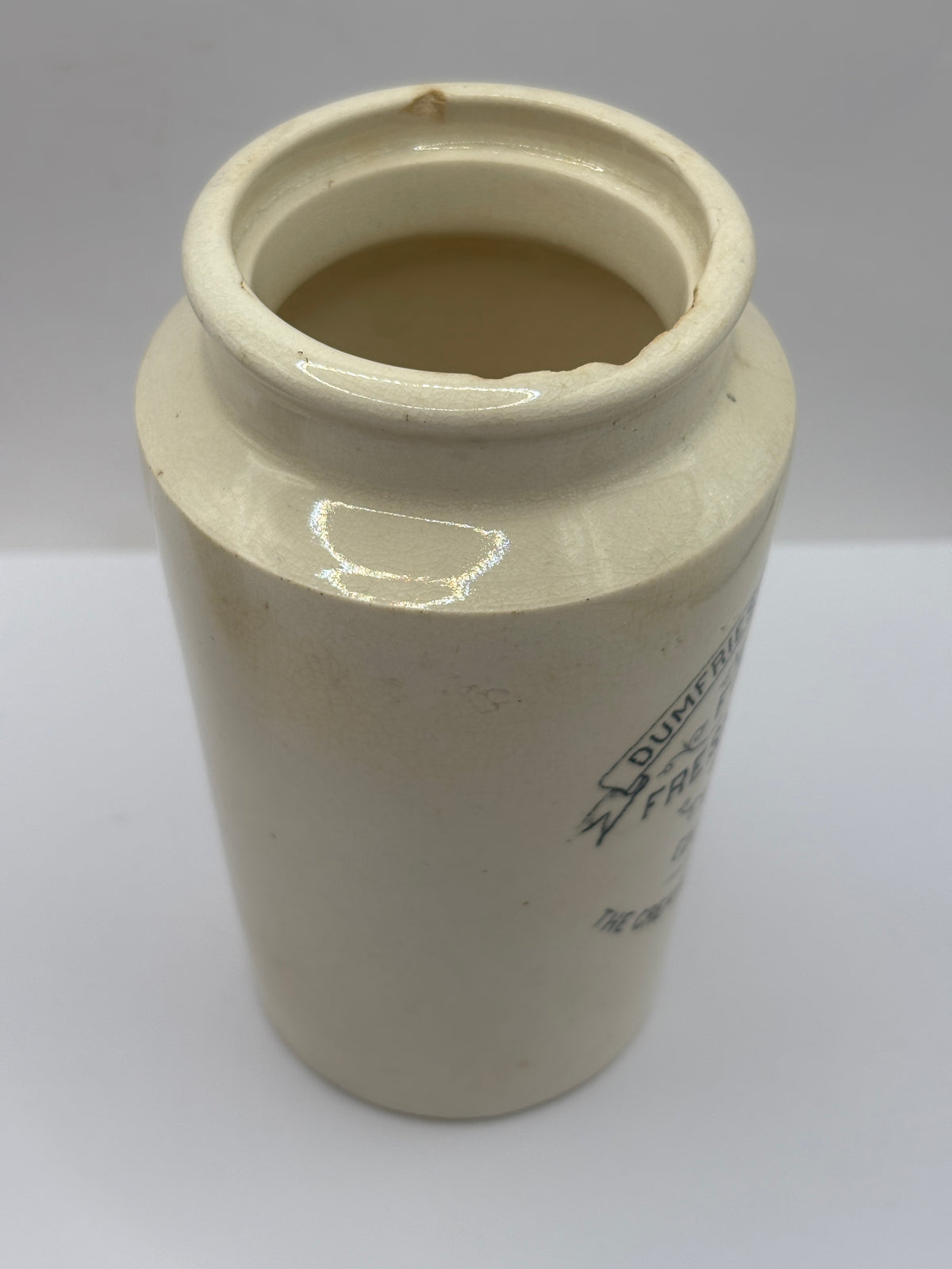 Old Dumfriesshire dairy Co cream pot, finest fresh cream