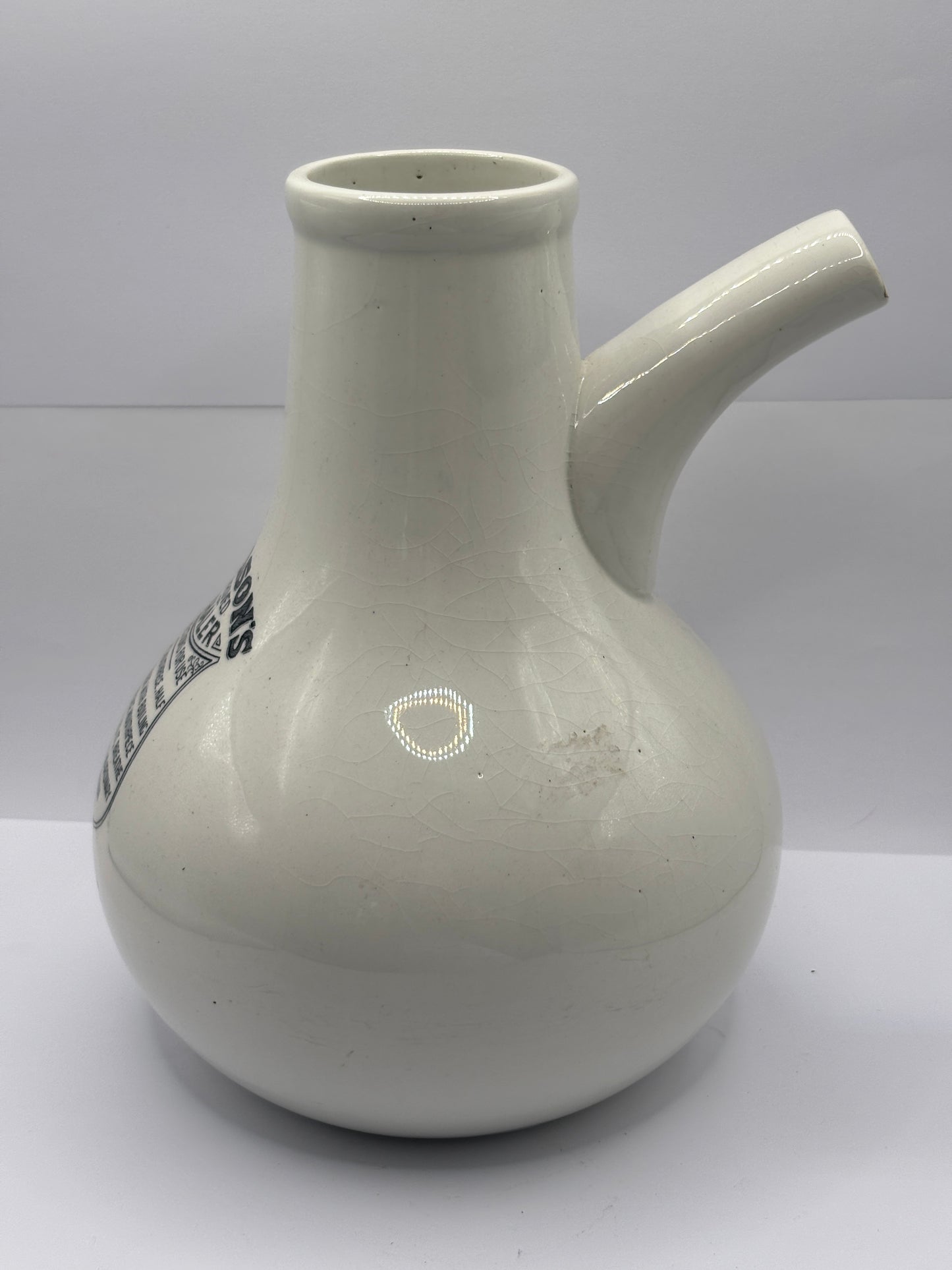 Old stoneware advertising inhaler, Dr nelsons improved inhaler