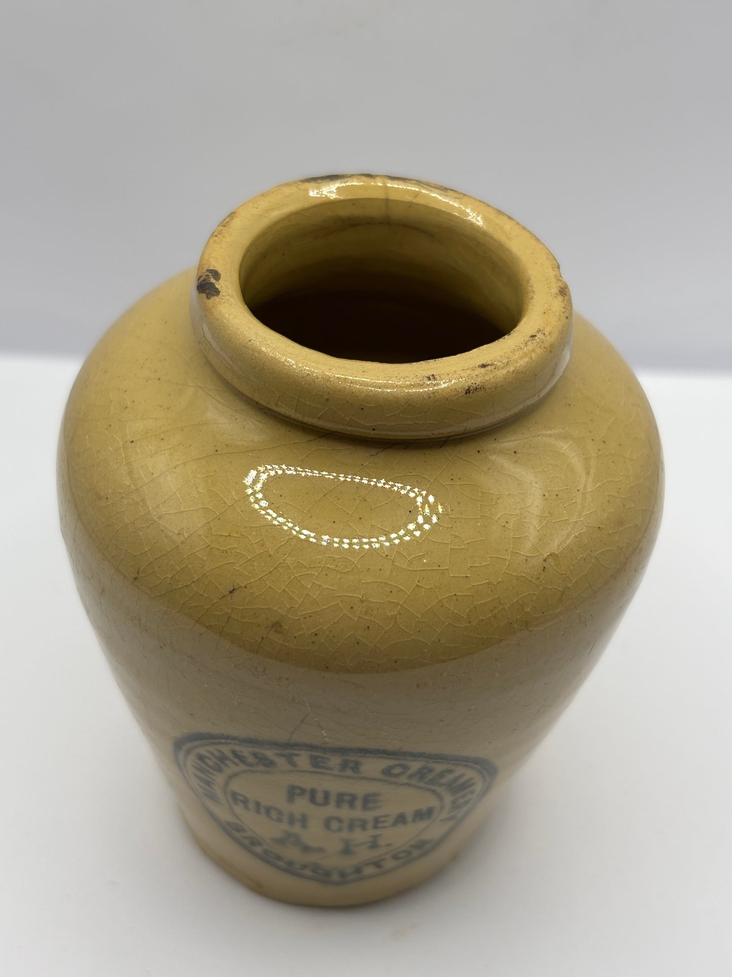 Old Manchester advertising cream pot, pure rich cream