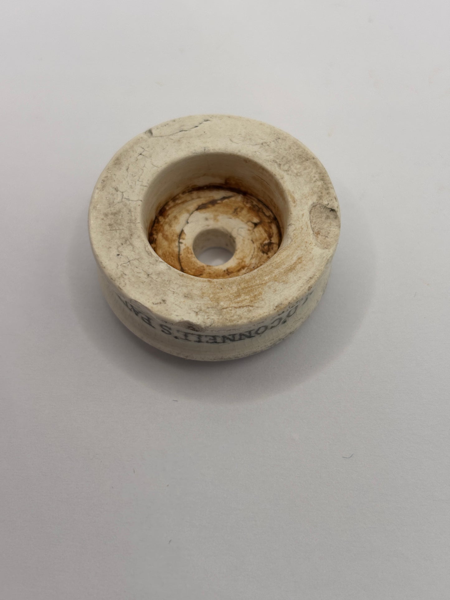 Old early advertising baby feeder lid, S.maw son & thompson feeding lid
