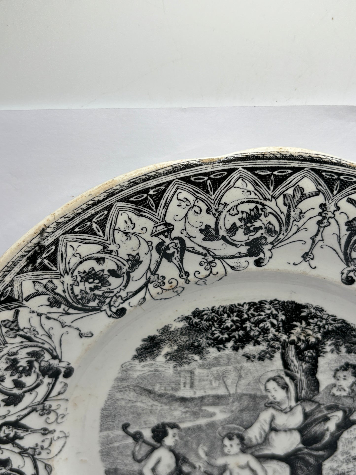 Antique french porcelain plate, mid 19th century