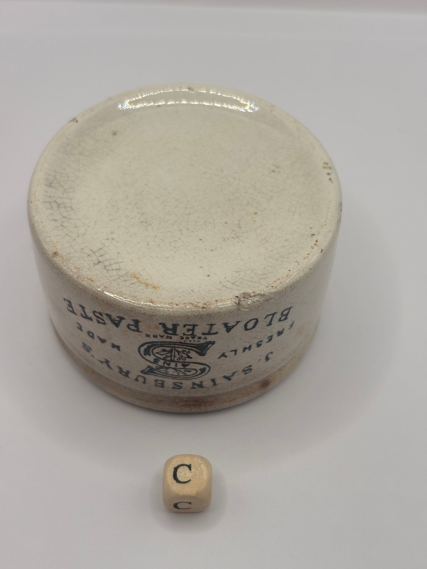 Old sainsburys advertising pot, Bloater paste (C)