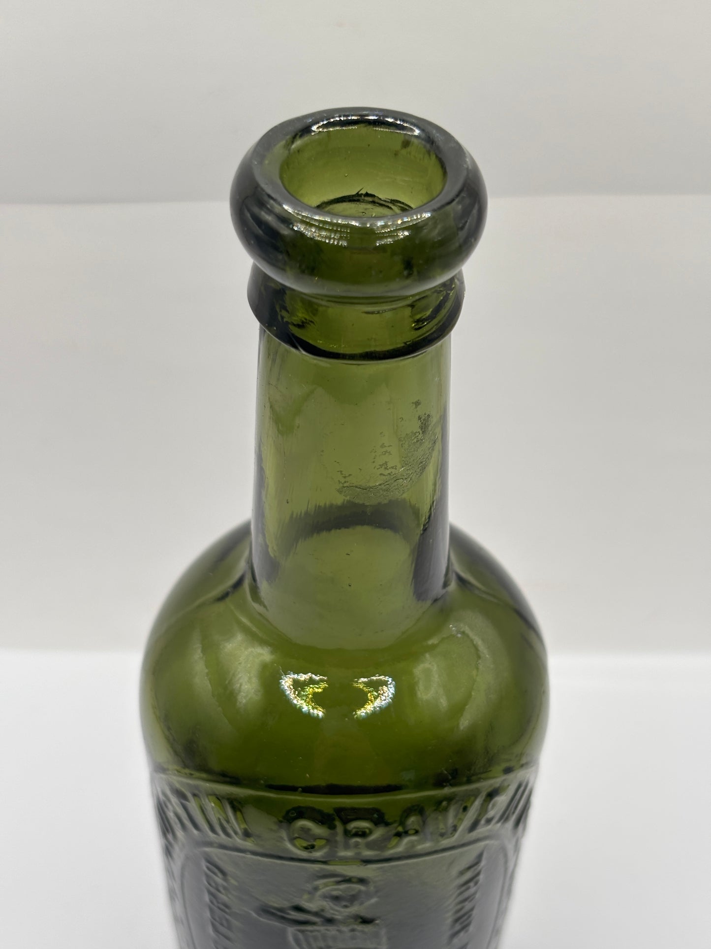 Old advertising green glass beer bottle, Austin Craven Manchester