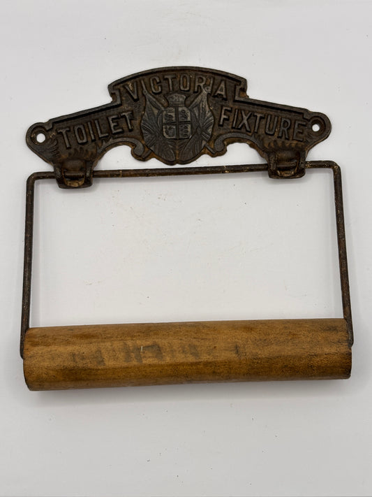 Old advertising toilet roll holder. Victoria toilet fixture