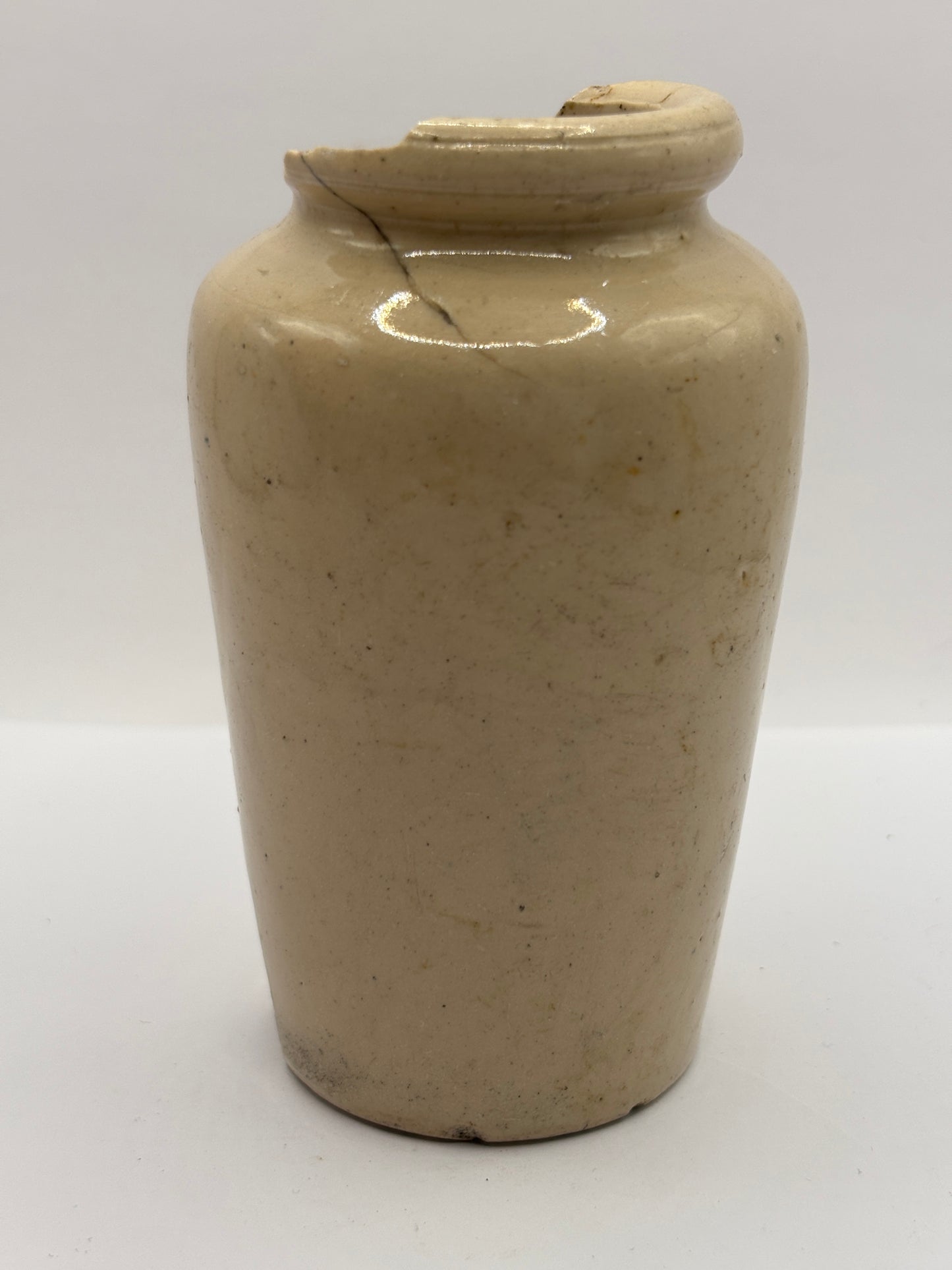 Old rare advertising cream pot, Fresh cream from the Ayrshire market. Damaged. Repair project?