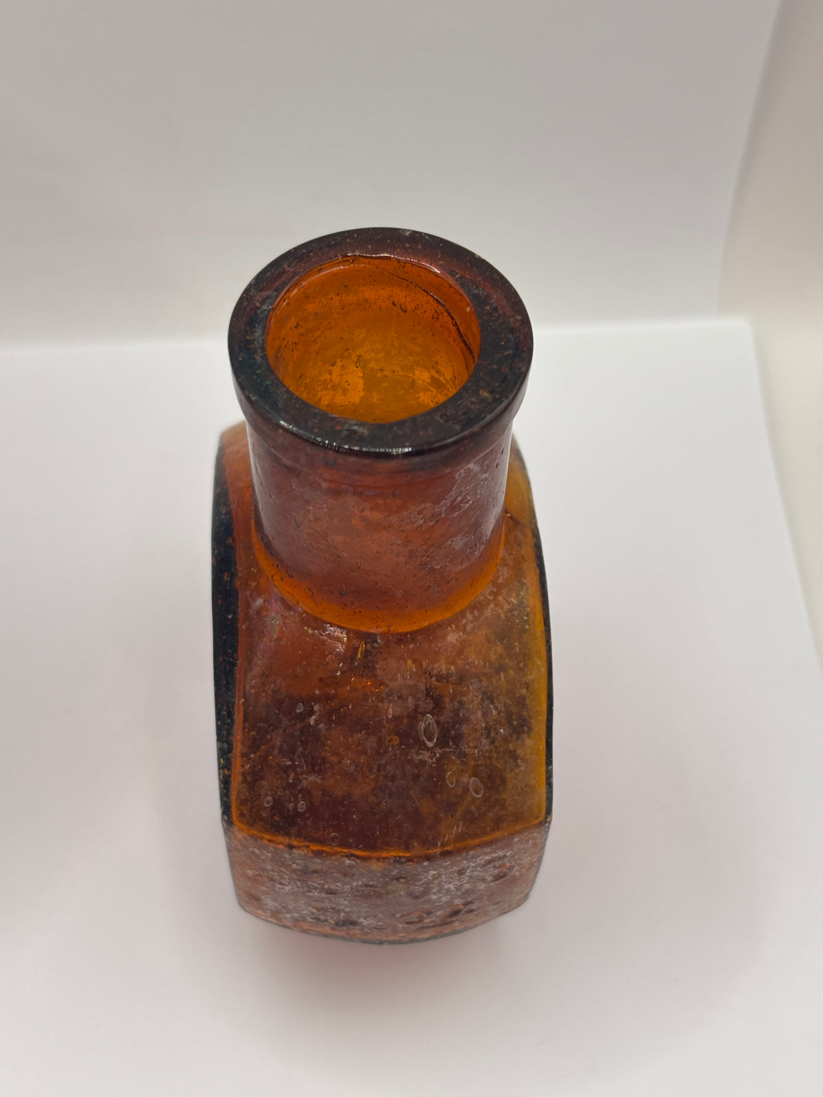 Old amber glass Ju-Vis jar 4oz