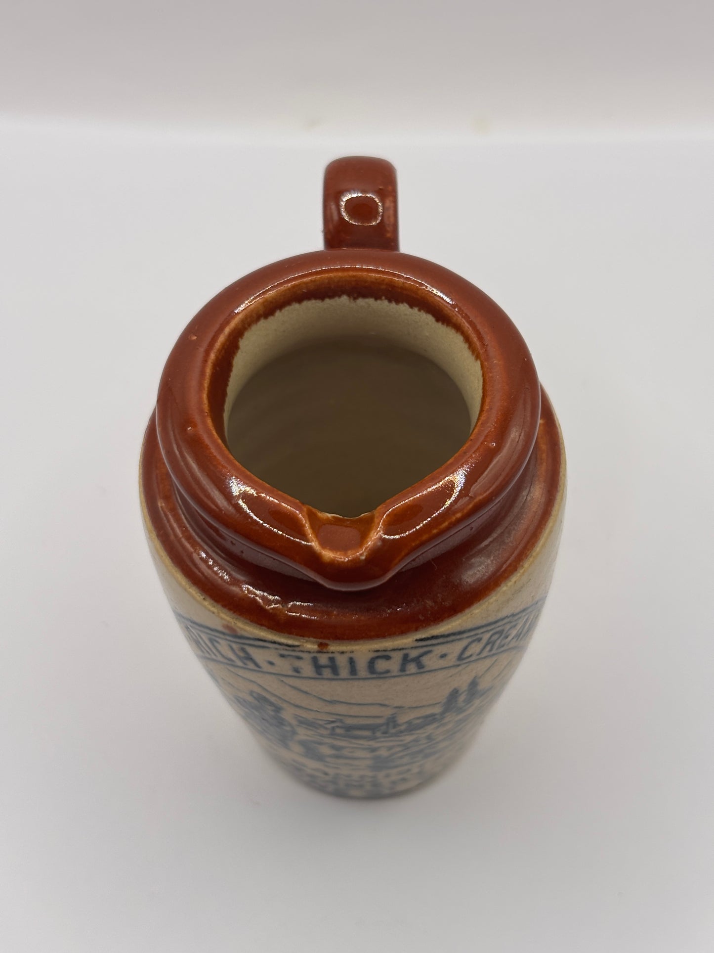 Old advertising cream pot,Bannisters Huddersfield dairies. Rich thick cream 8.5cms