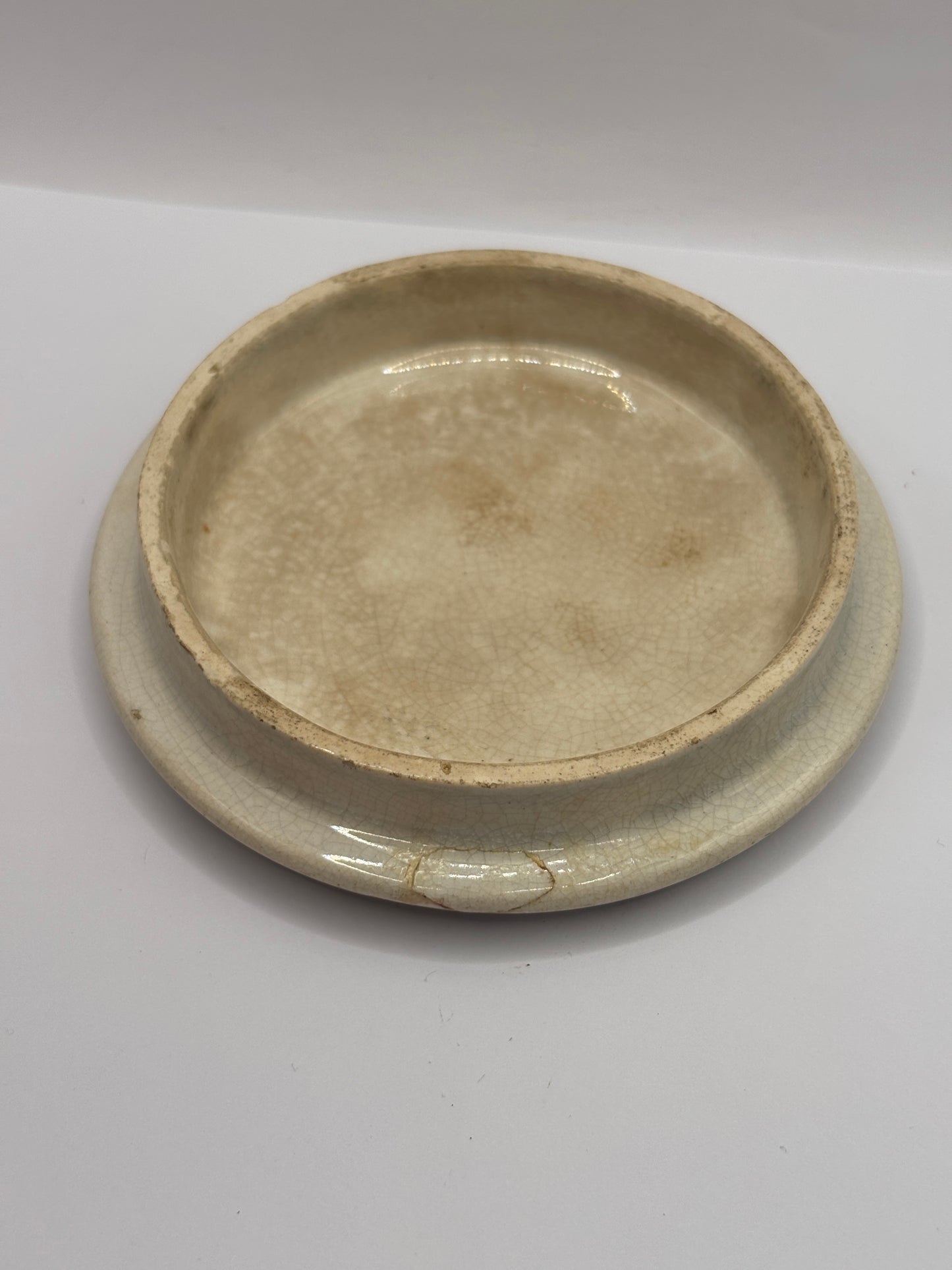 Old prattware lid, shells