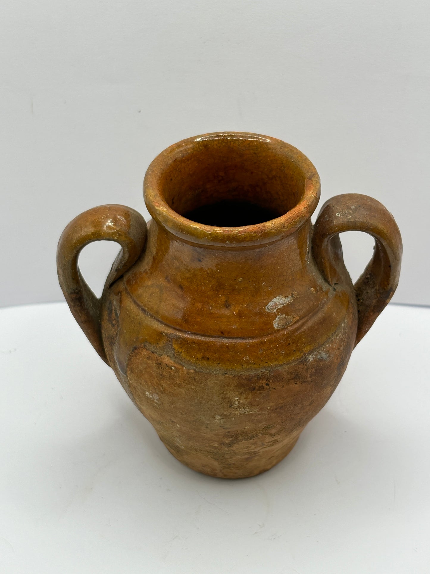 Old small double handled stoneware jug