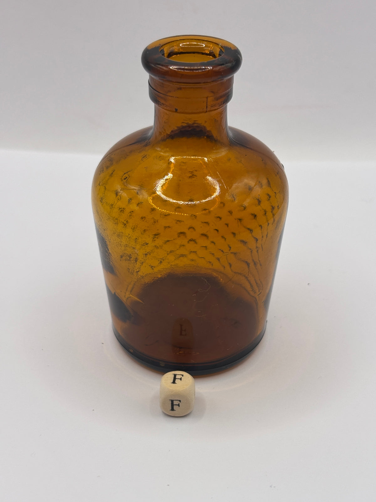 old amber glass Lysol bottle, Not to be taken 9.5cms  (f)