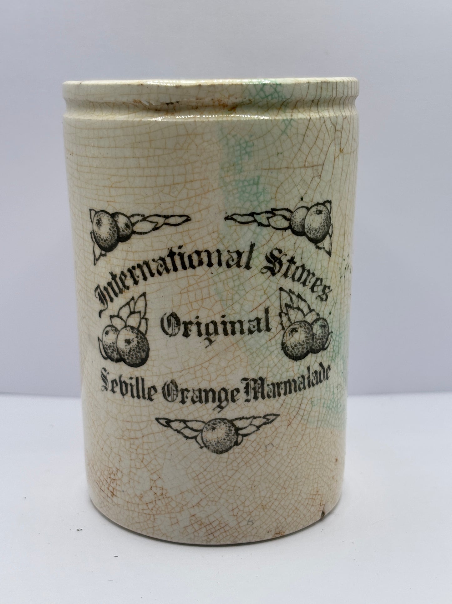 Old rare international stores marmalade pot, original seville orange marmalade