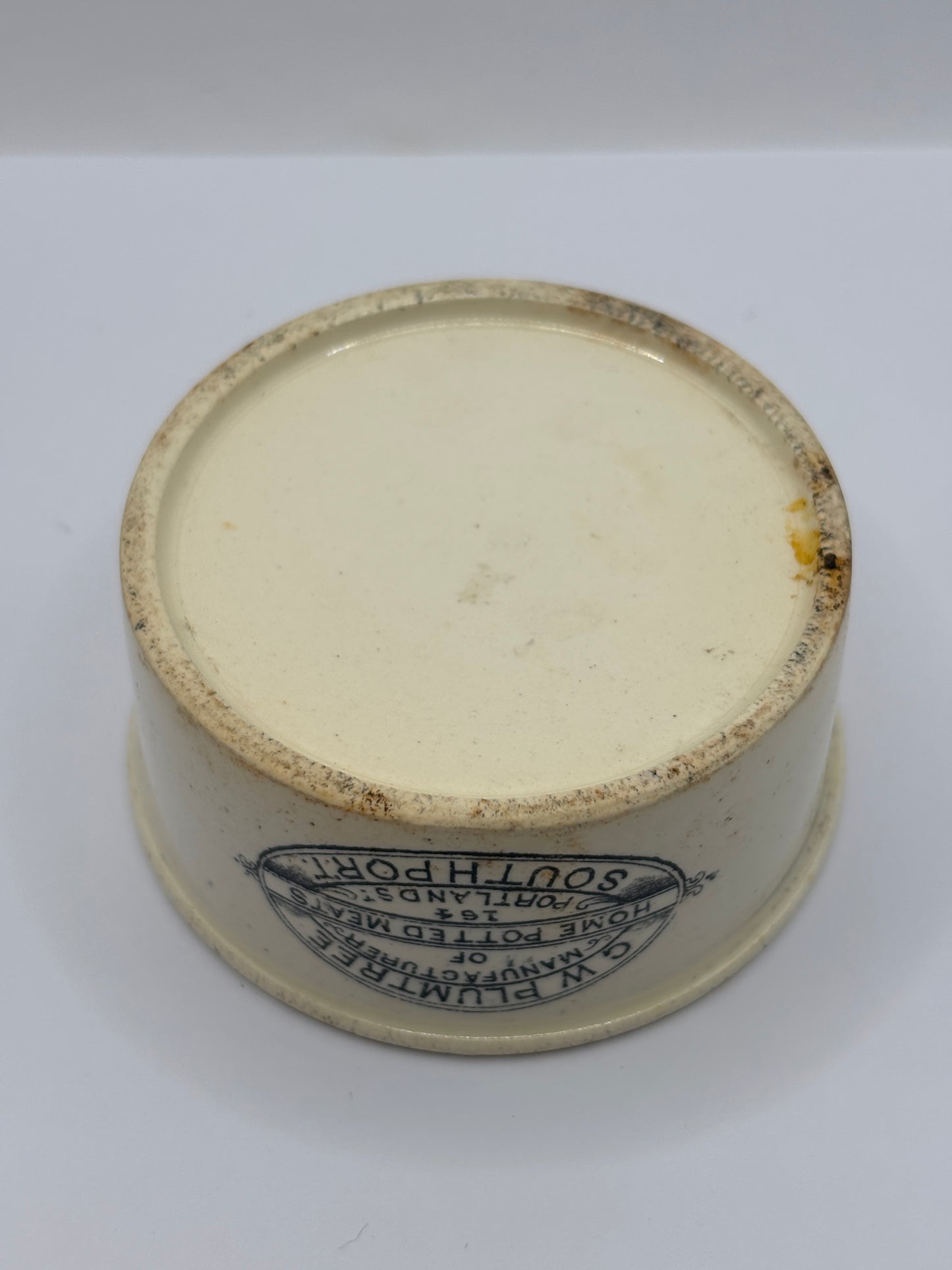 Old Plumtree advertising meat paste pot