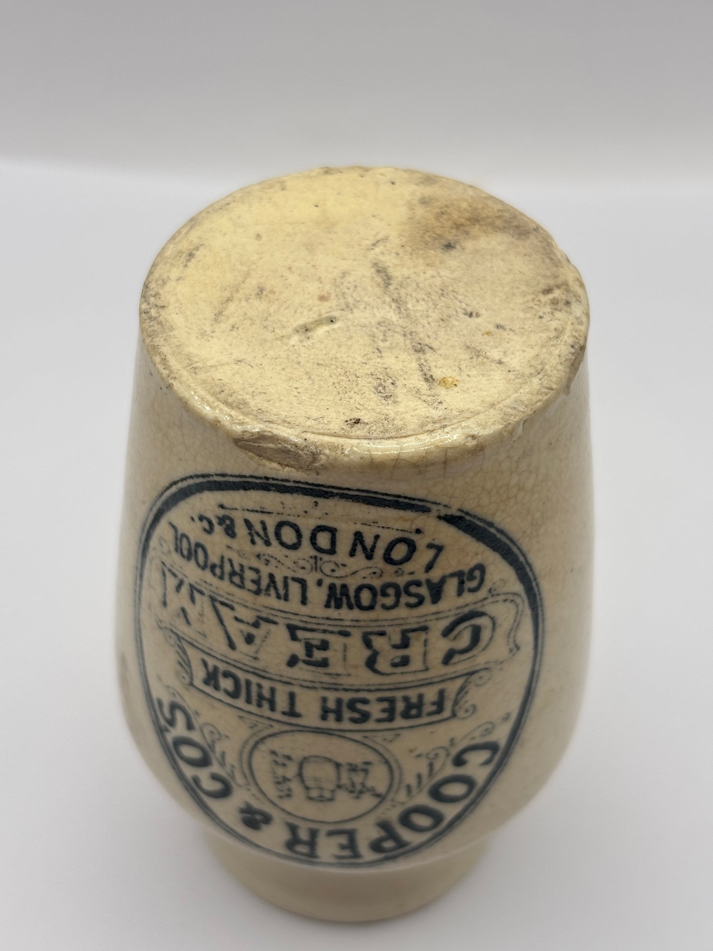 Old advertising cream pot, Cooper & Co’s fresh thick cream