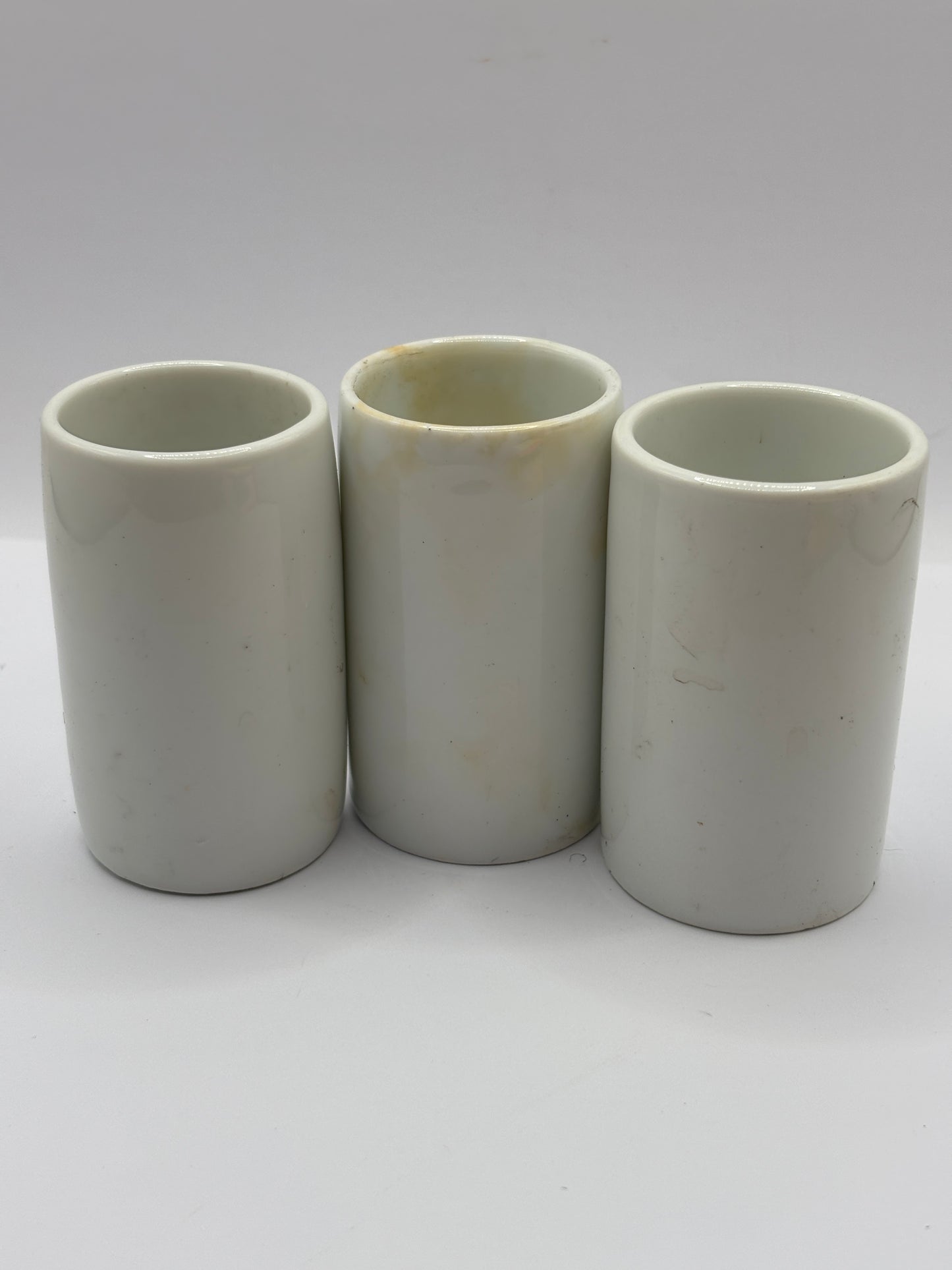 3 old small stoneware jars & pots