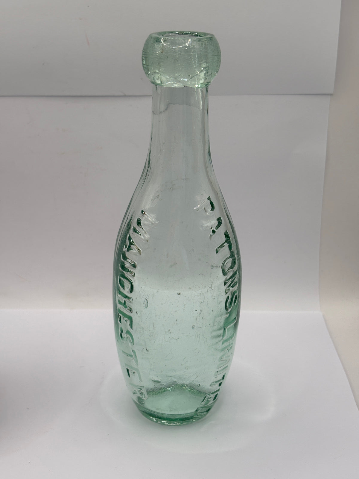Old flat bottom hamilton bottle, Patons limited, Manchester