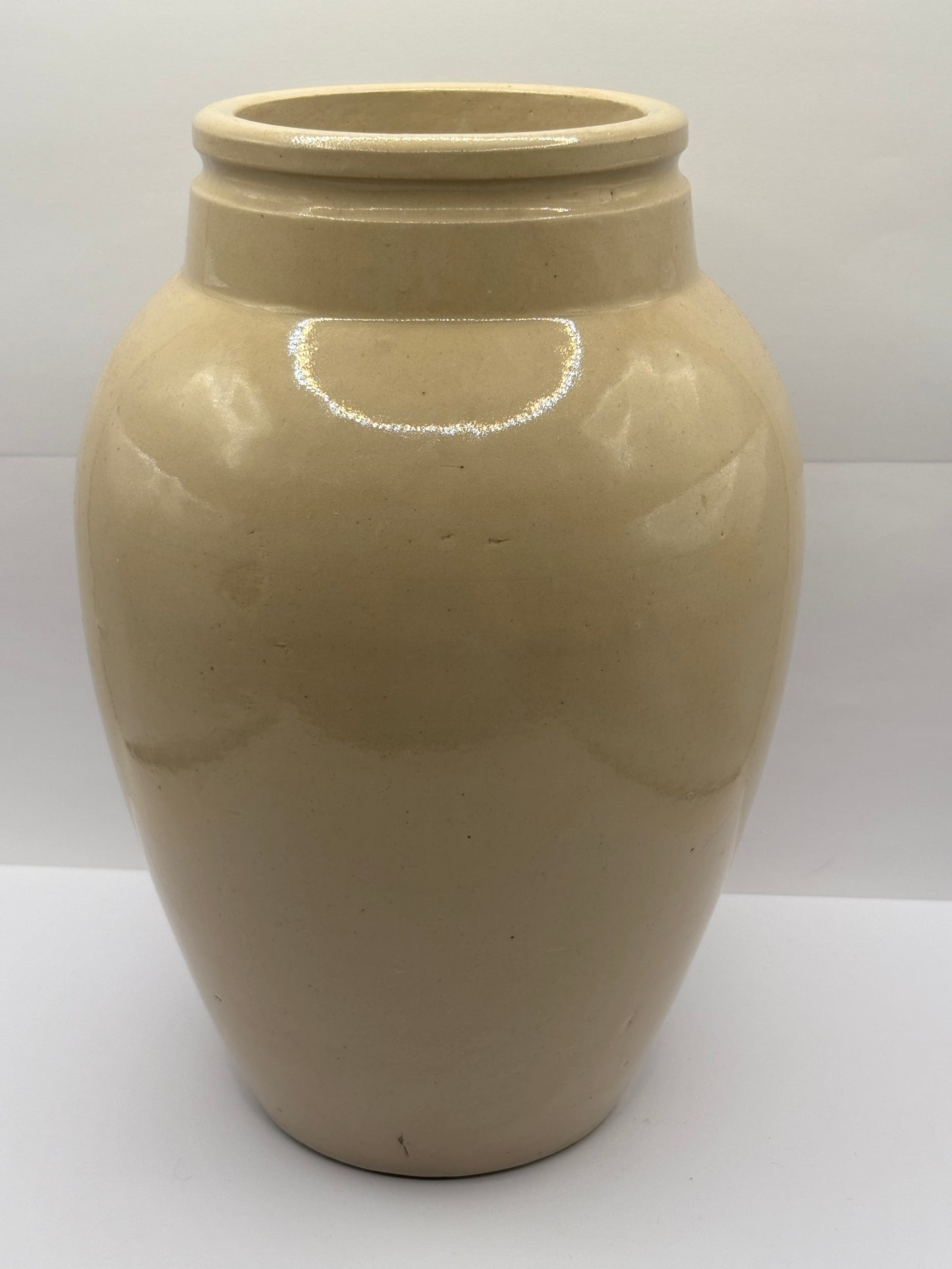 Old large 9 inch stoneware advertising Virol jar