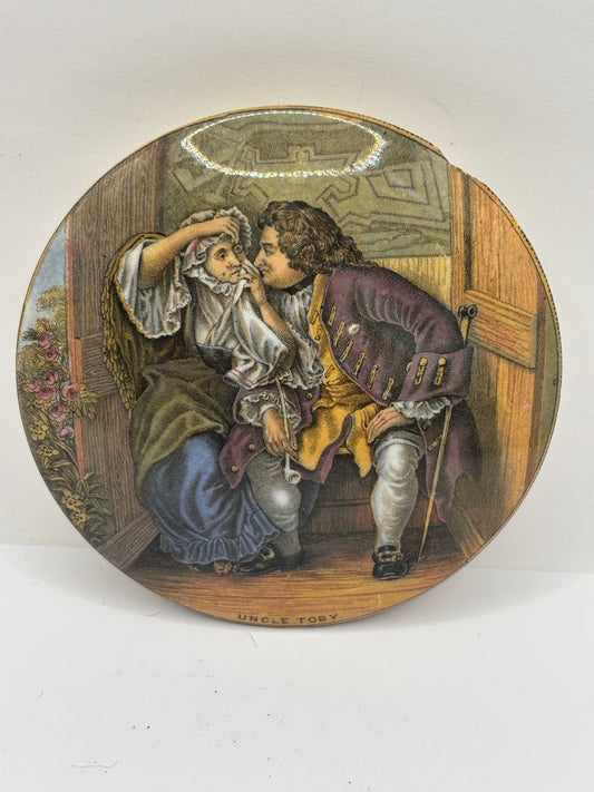 Old Prattware lid, Uncle Toby. Chipped