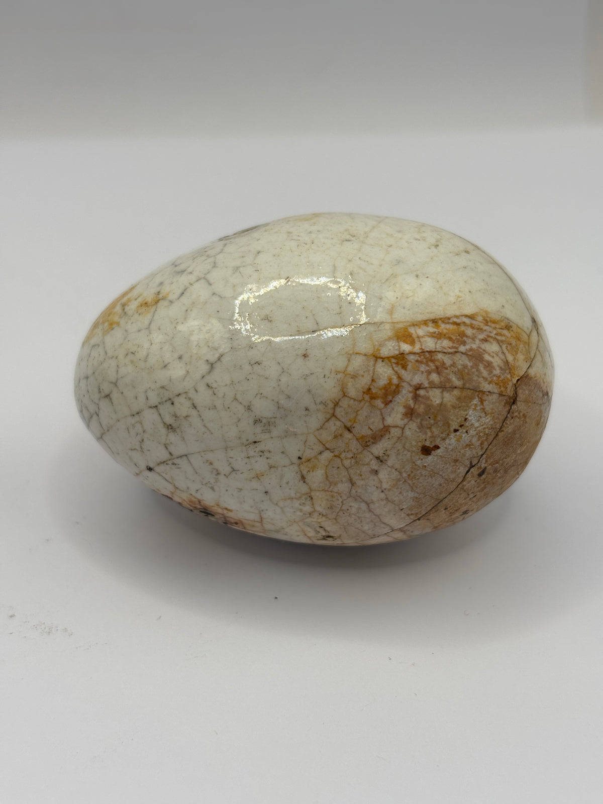 Old stoneware dummy egg, Broody egg