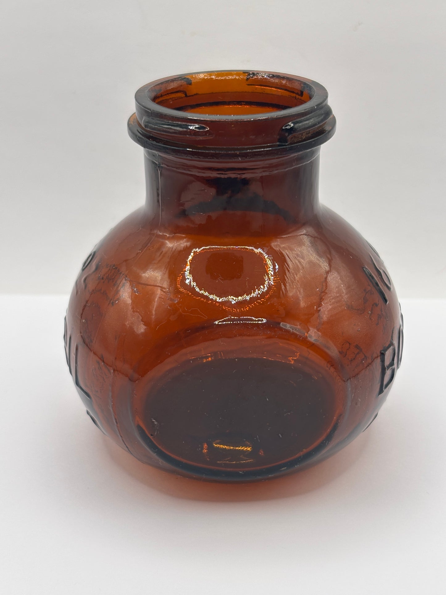 old amber glass bovril bottle 16oz