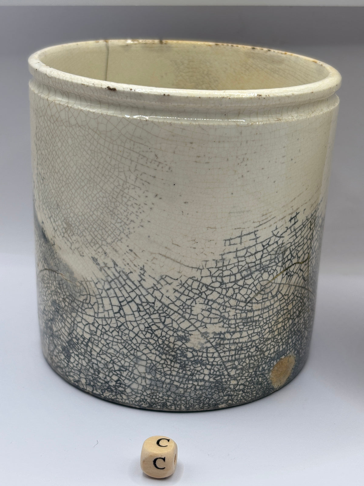 Old 2lb James Keiller dundee marmalade jar, damaged (c)