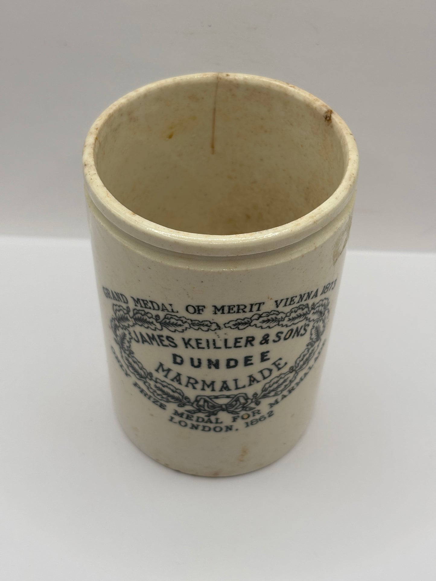 Old 1lb James Keiller Dundee marmalade Jar (N)