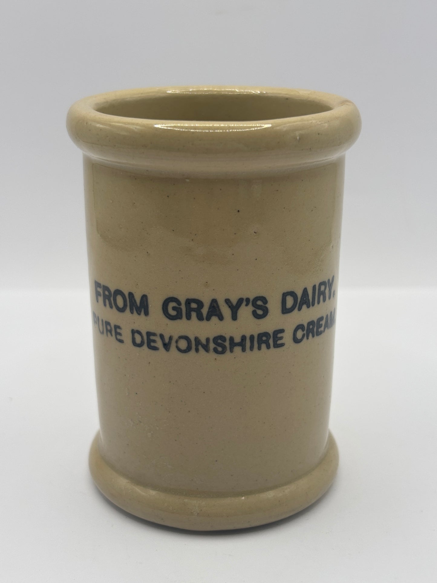 Old advertising cream pot, Grays pure Devonshire cream 8.5cms