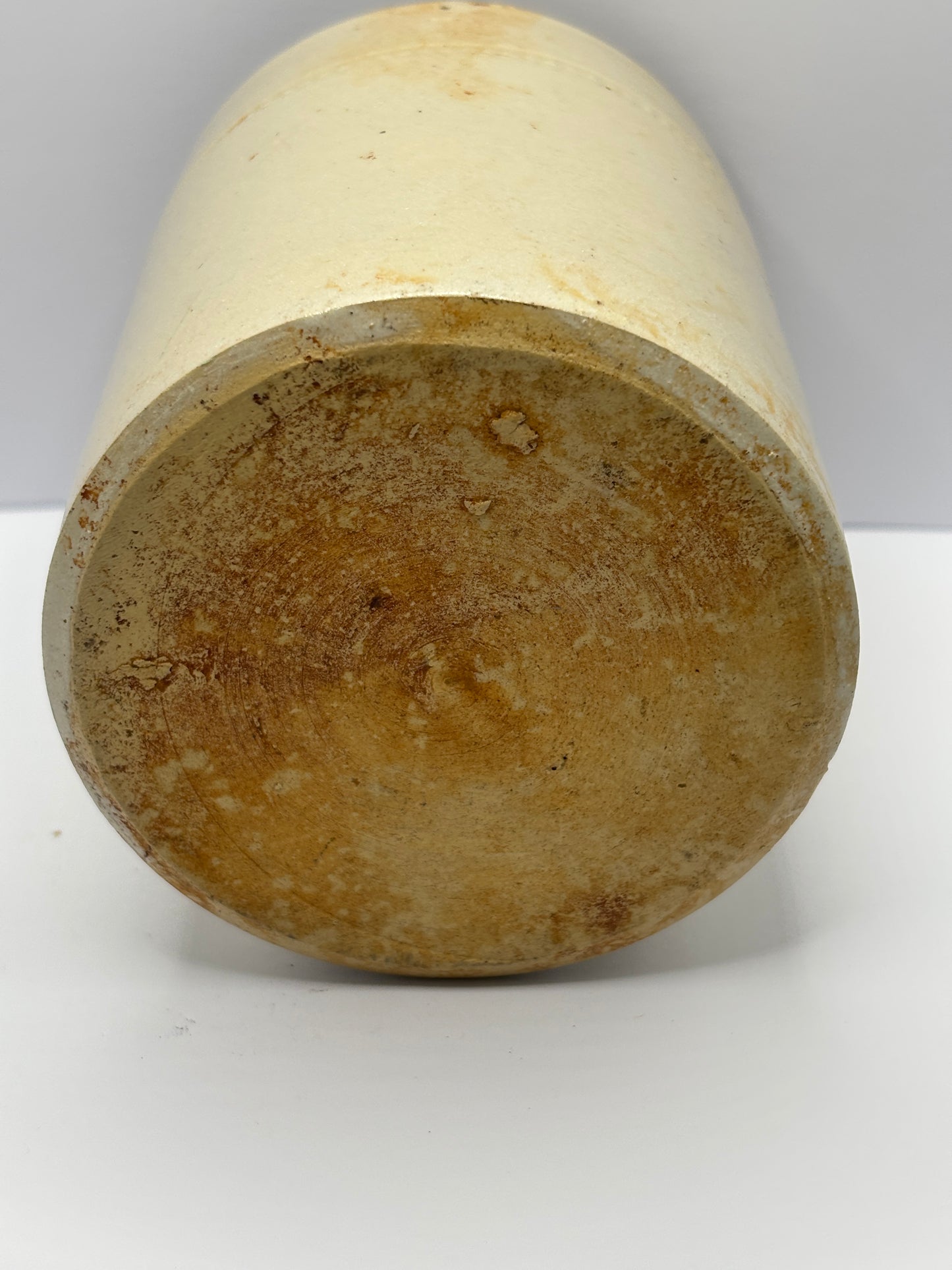 Old white stoneware jar