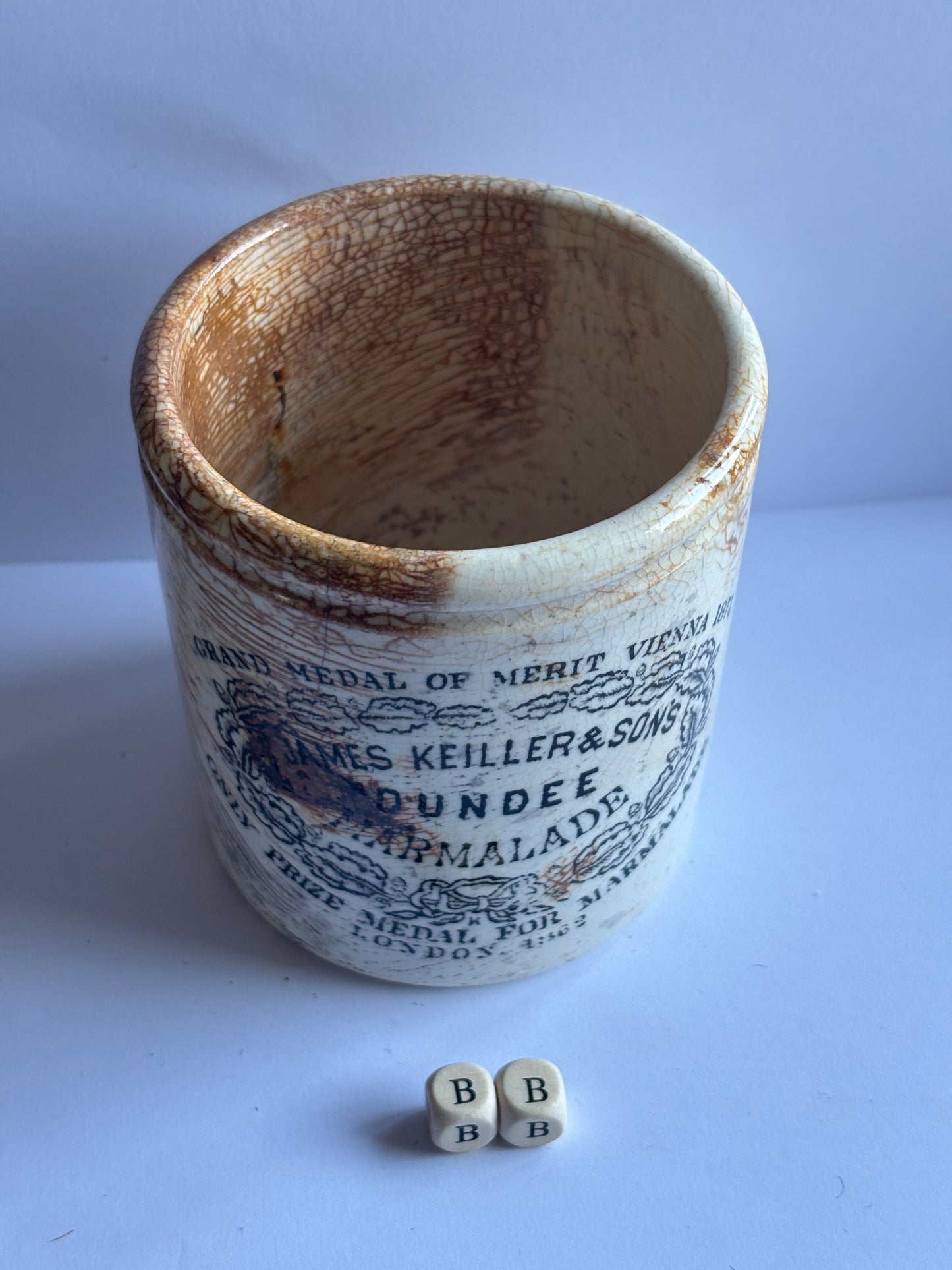 Old 1lb James Keiller dundee marmalade jar (BB)