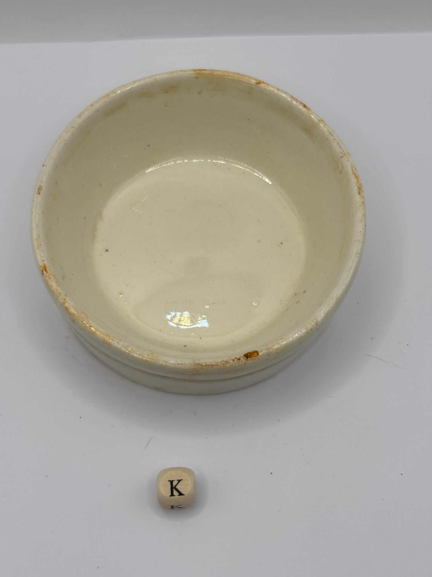 Old plain stoneware meat paste pot, potted meat (K)