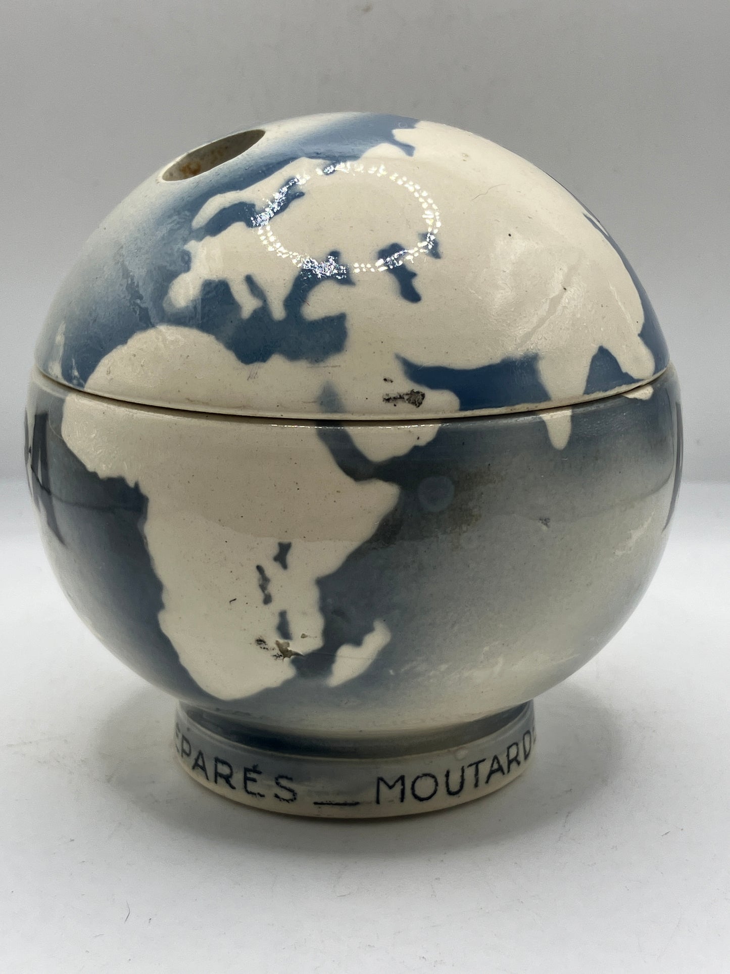 Vintage french mustard jar, Amora globe moutarde