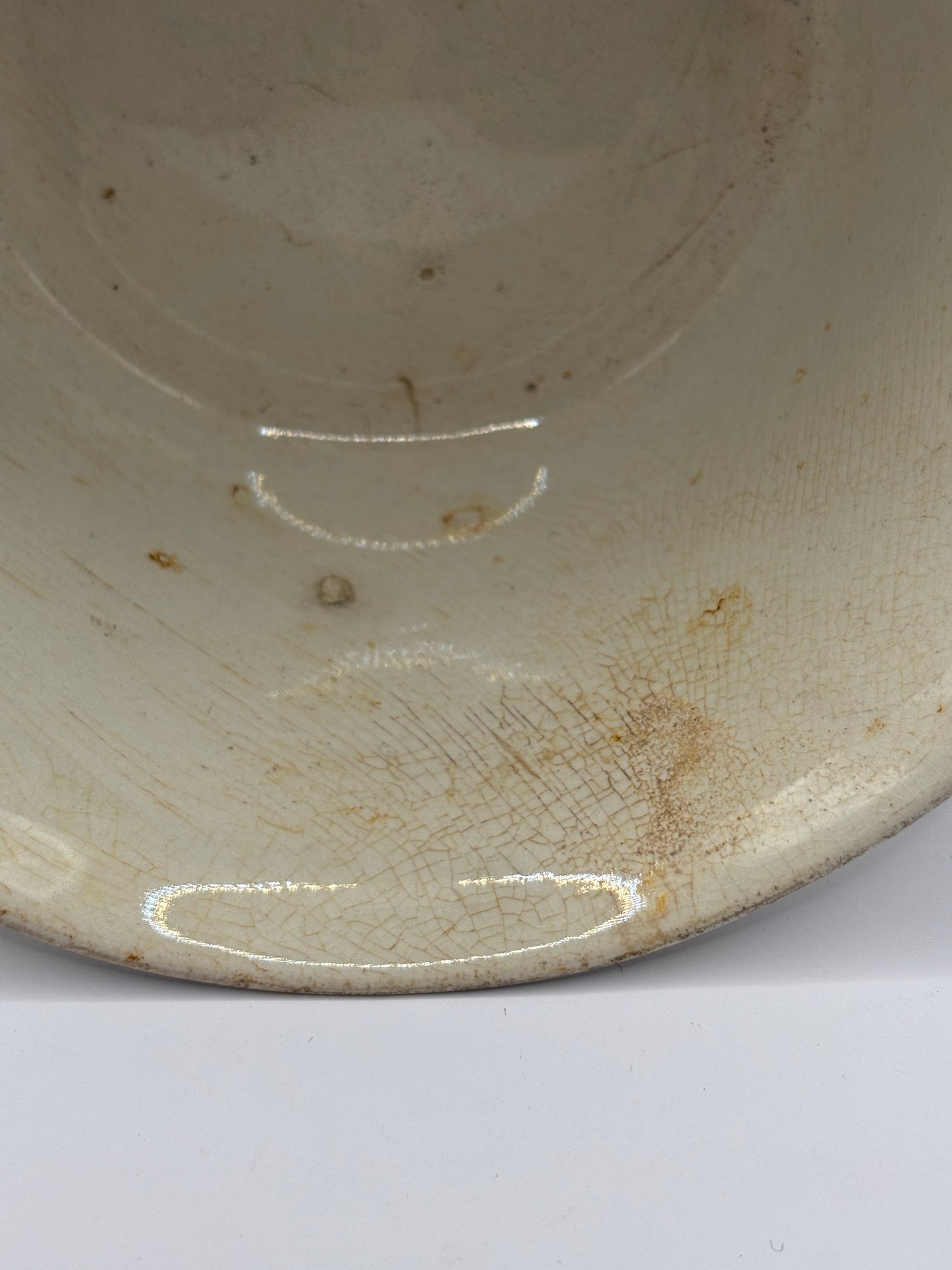 Old stained & crazed bowl