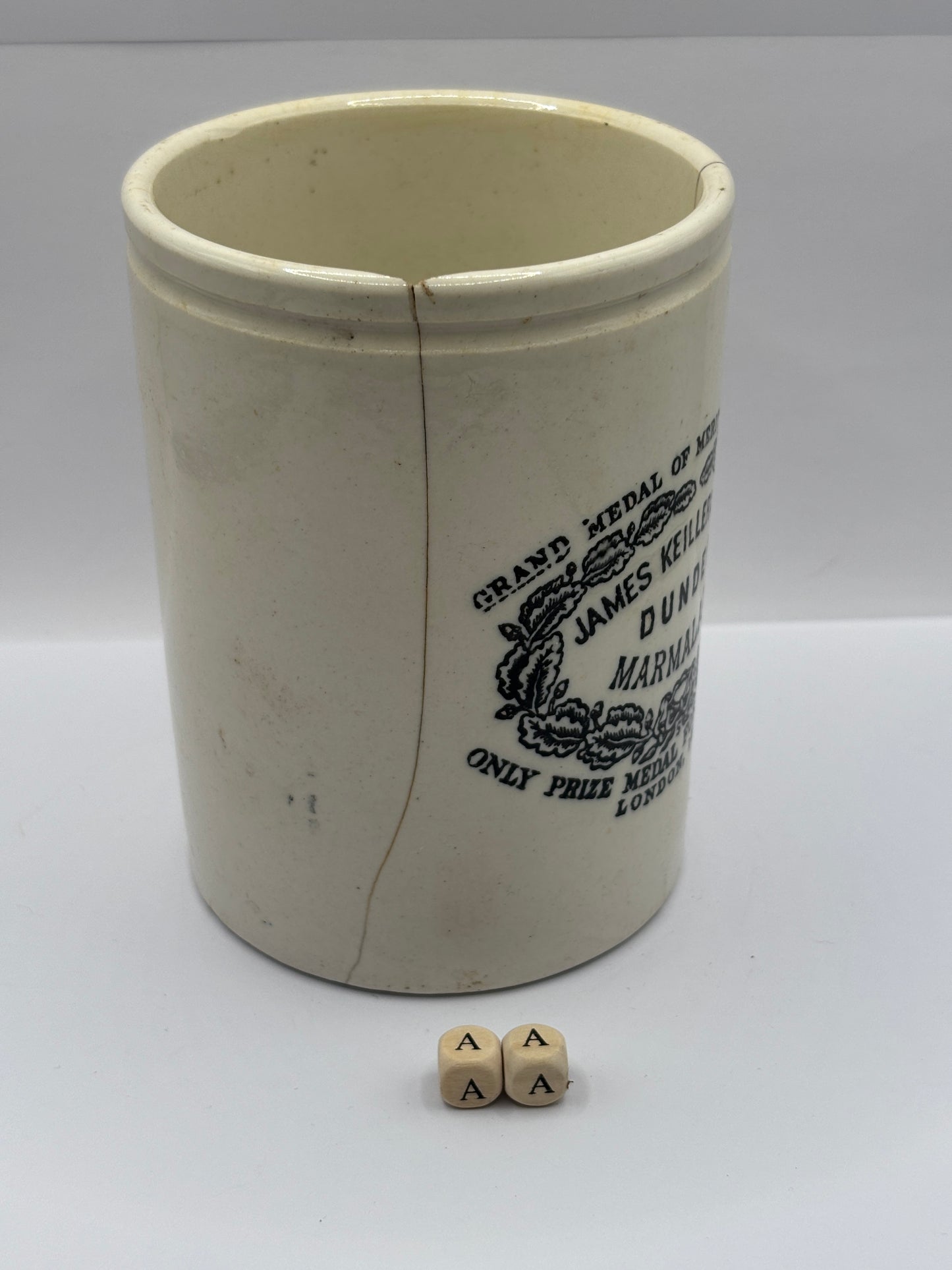 Old 2lb James Keiller Dundee marmalade Jar (aa) damaged