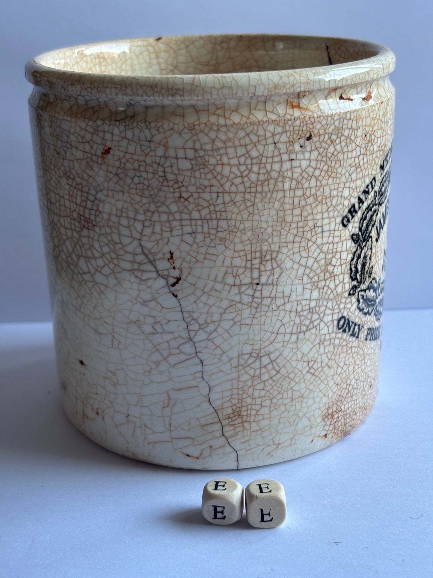 Old 2lb James Keiller dundee marmalade jar (EE) damaged