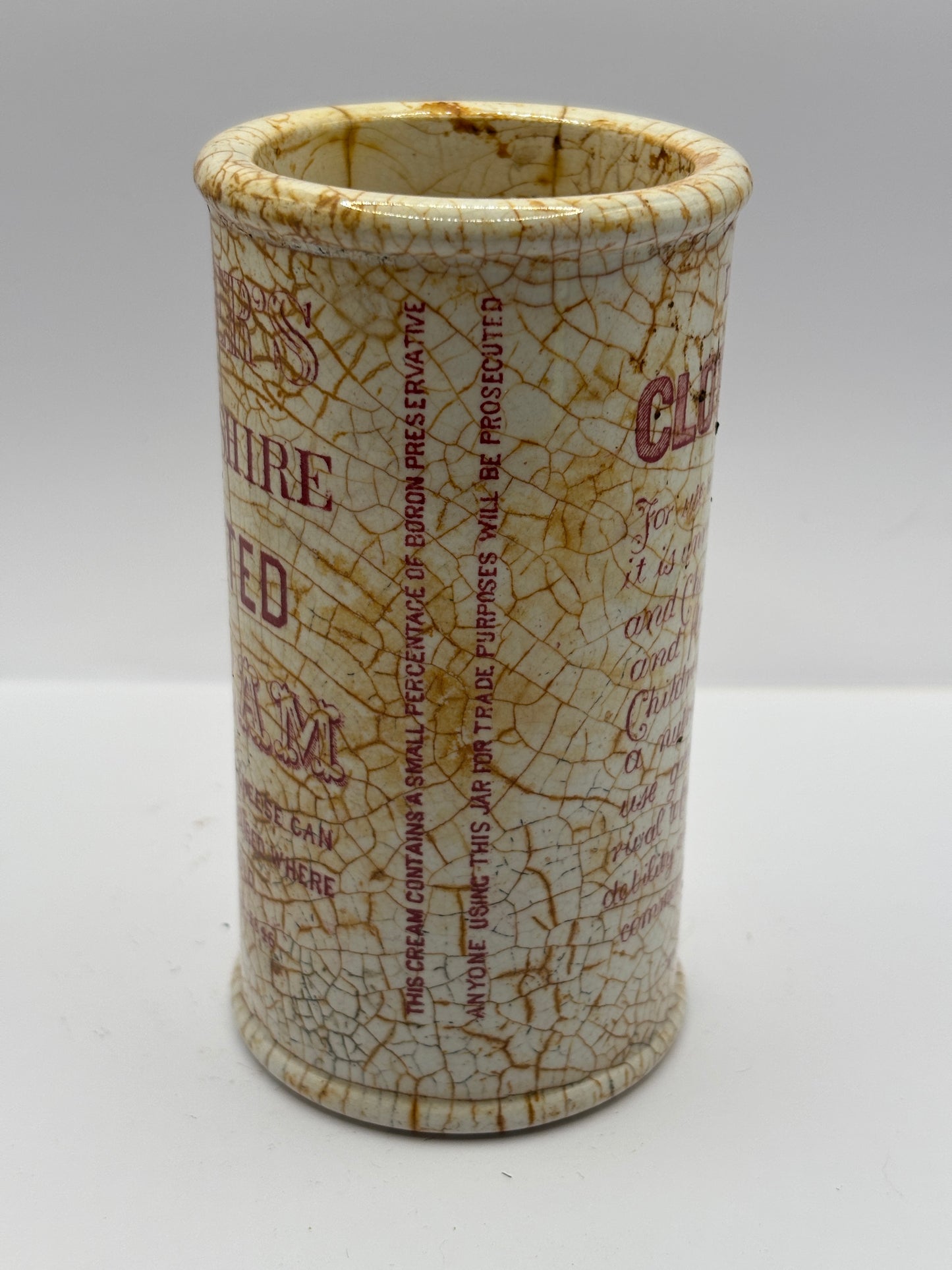 Old advertising Devonshire clotted cream pot, Horners