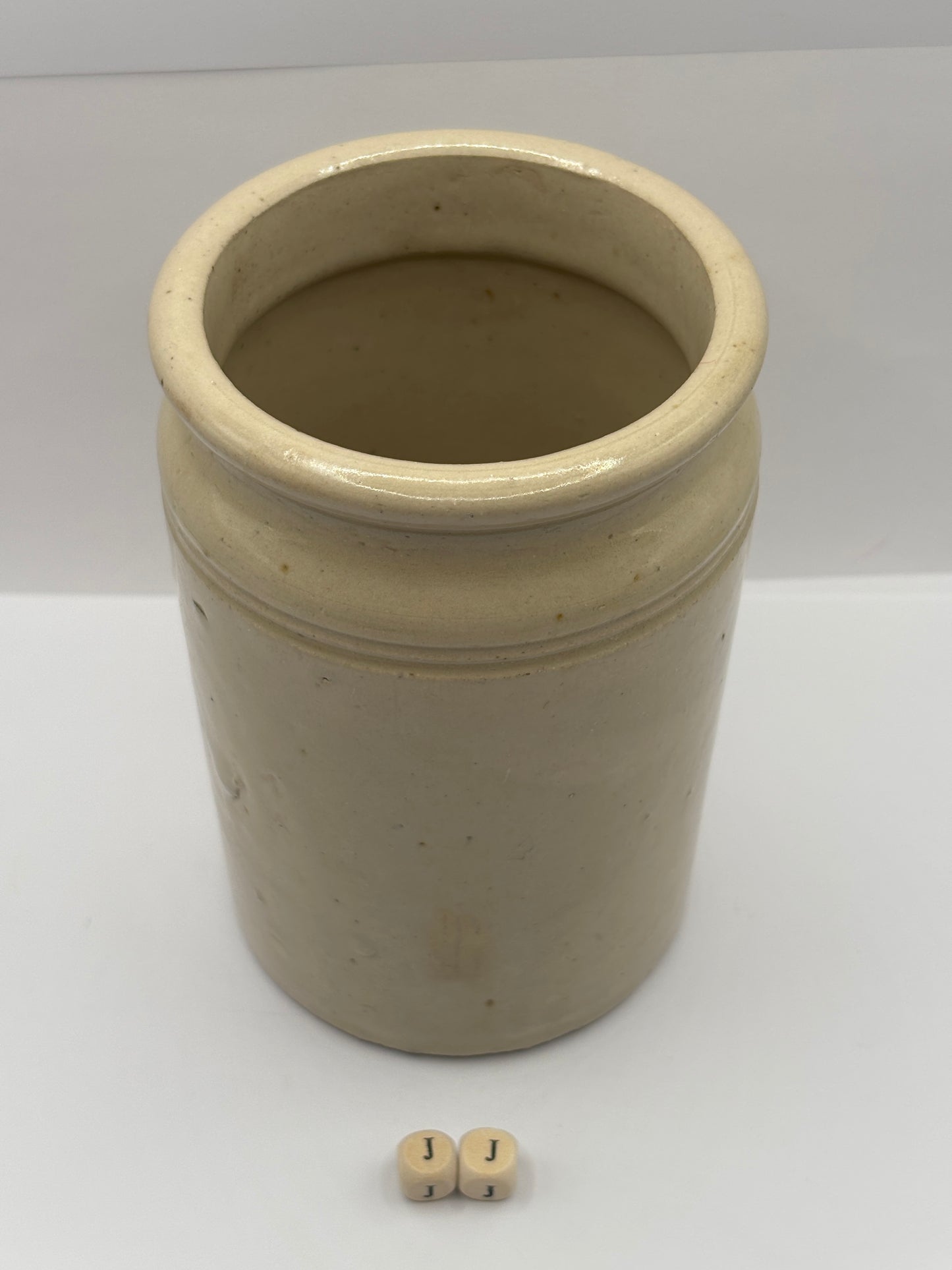Old 2lb rolled top stoneware jam & marmalade pot (JJ)