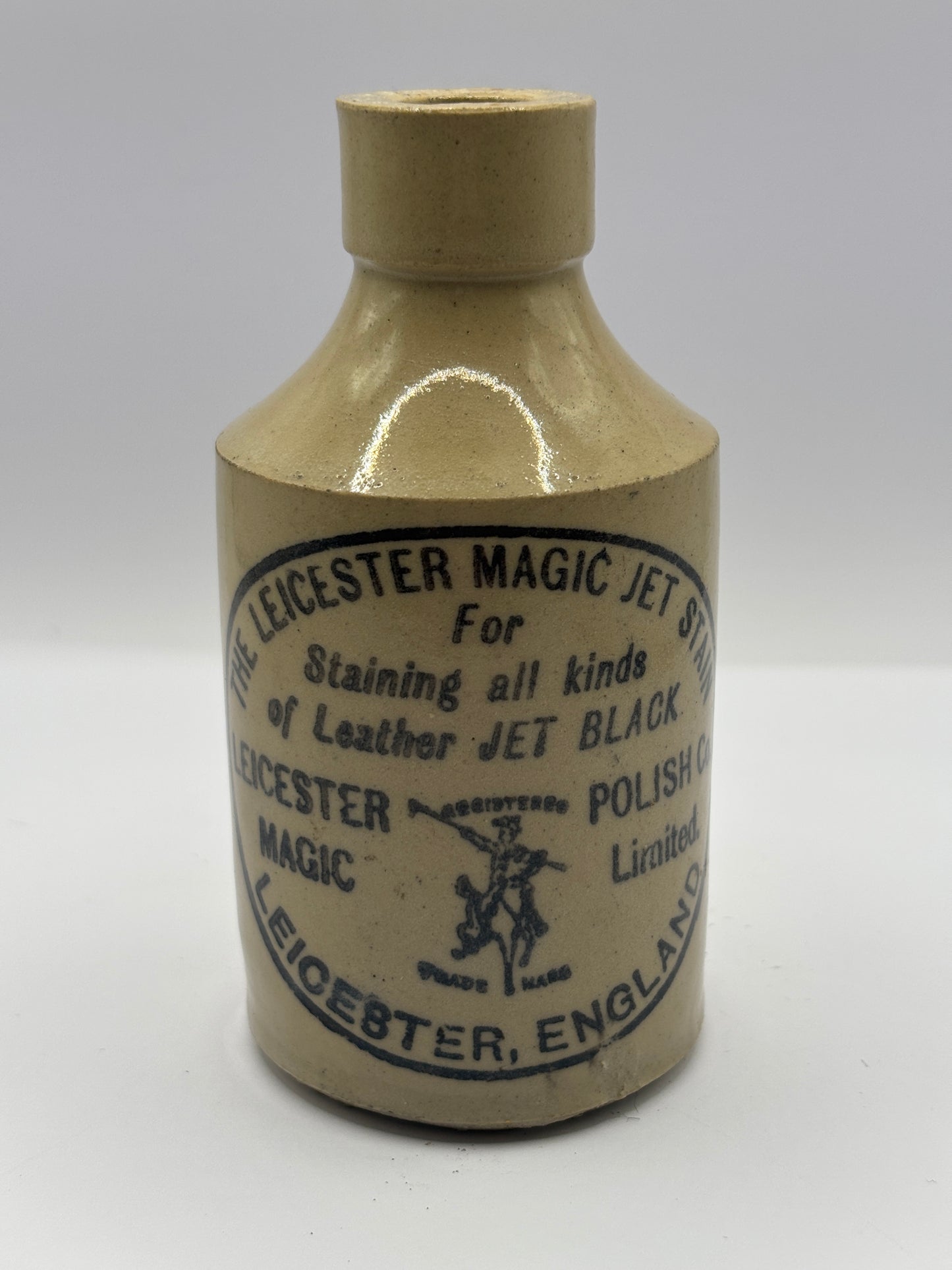 Old advertising bottle, The Leicester magic jet stain