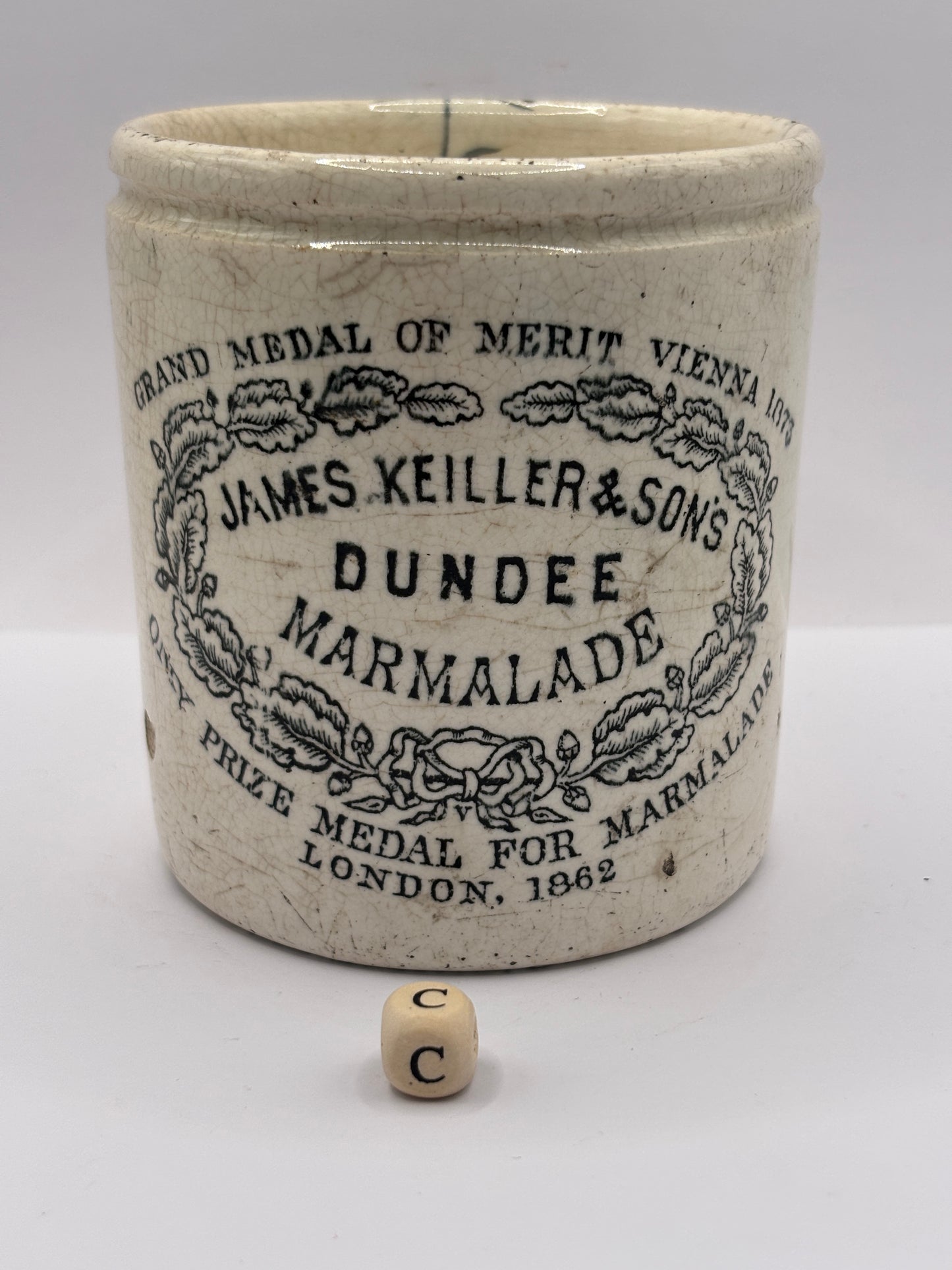 Old 1lb James Keiller dundee marmalade jar (C)