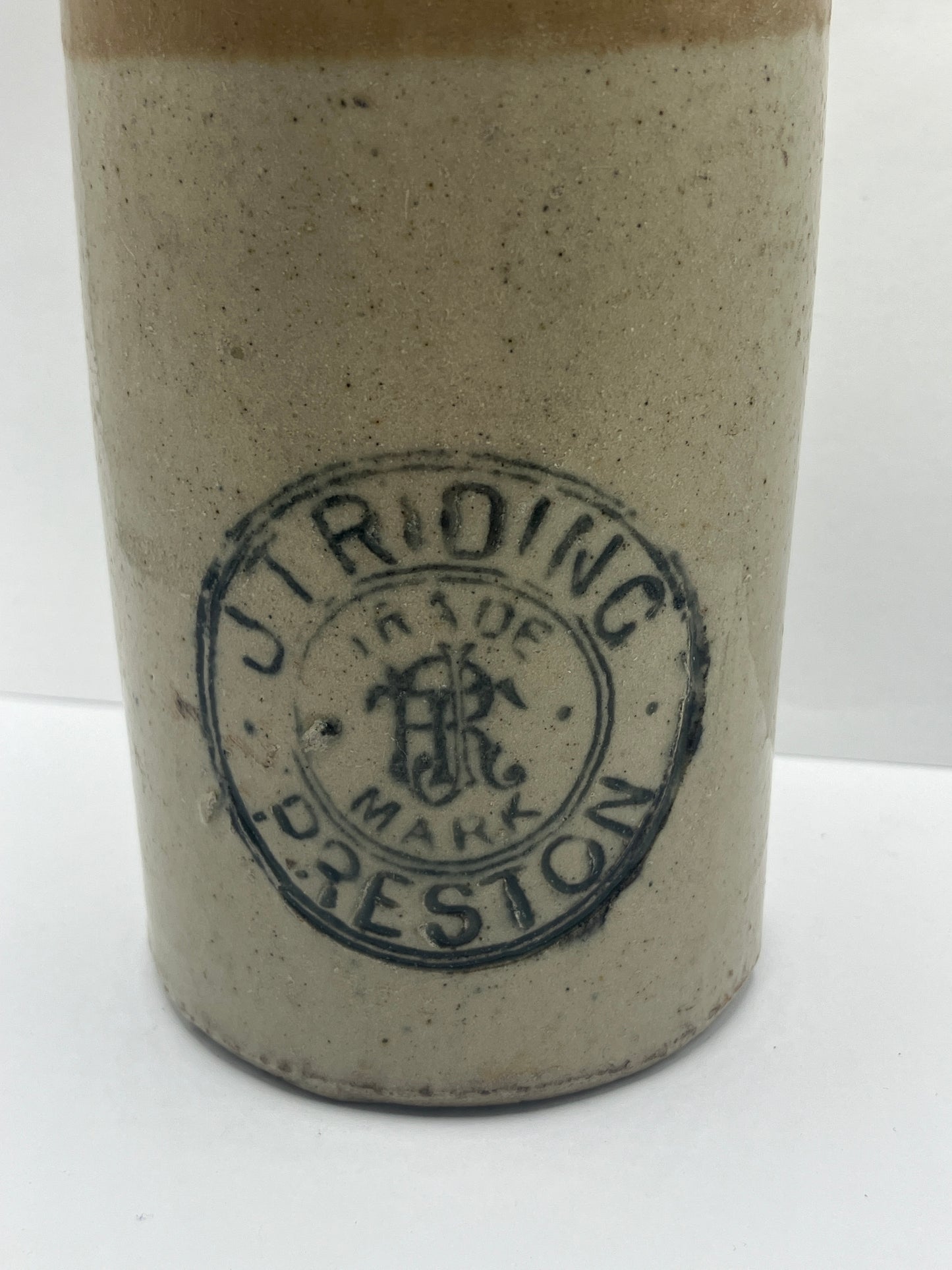 Stoneware ginger beer bottle, Preston