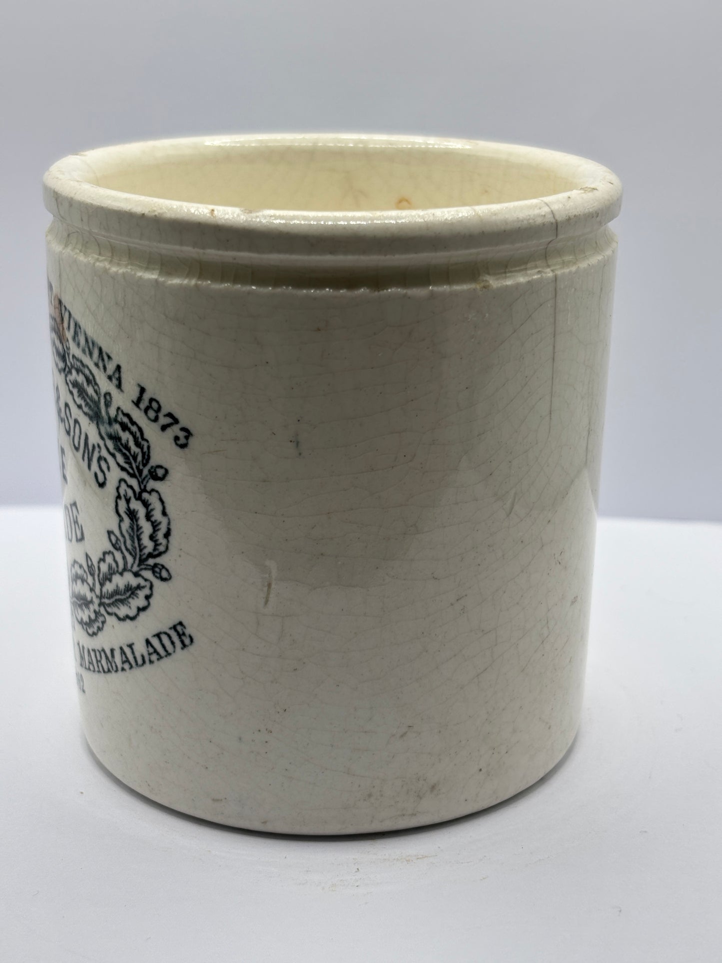 Old 1lb James Keiller Dundee marmalade jar damaged