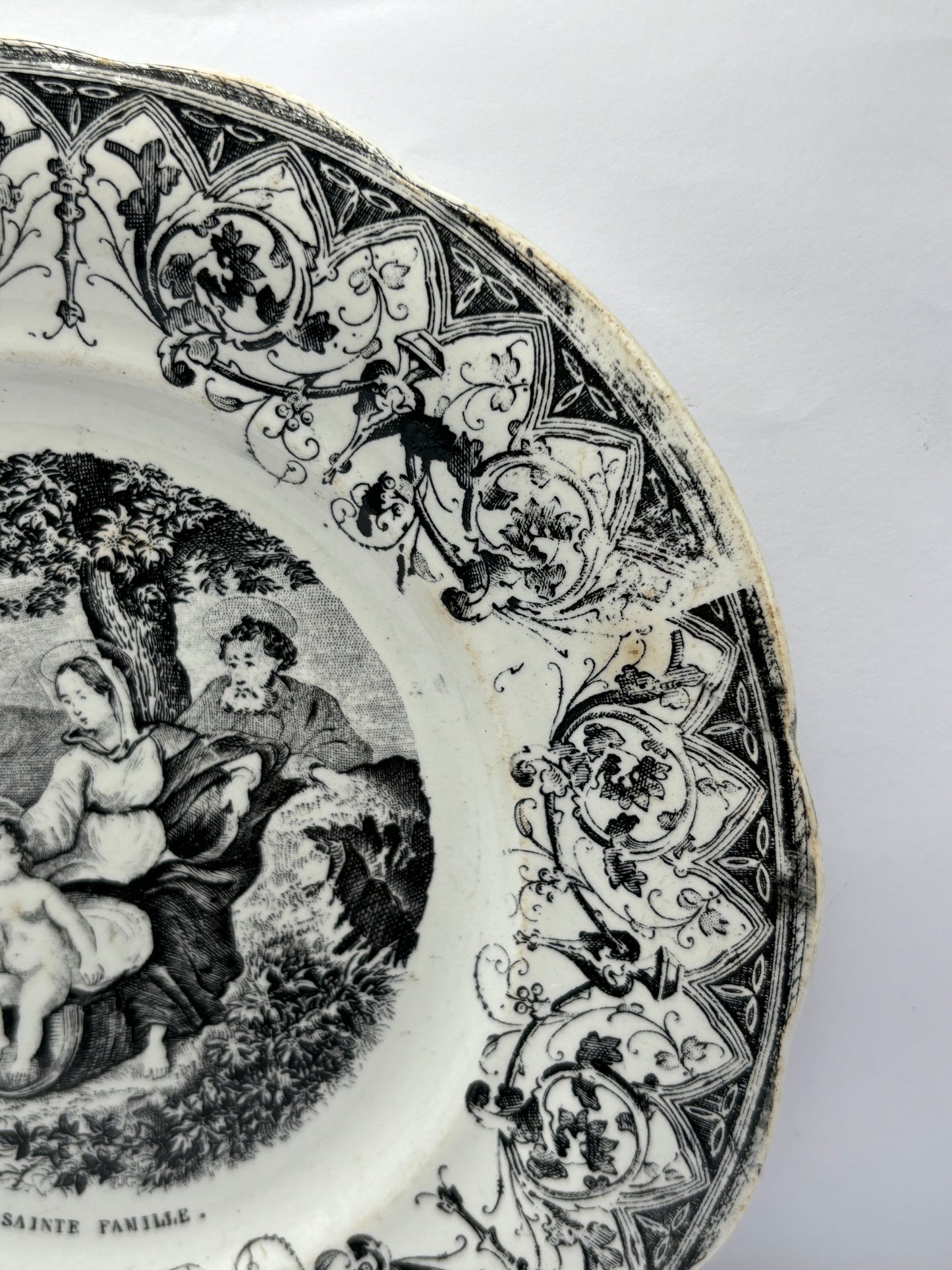 Antique french porcelain plate, mid 19th century