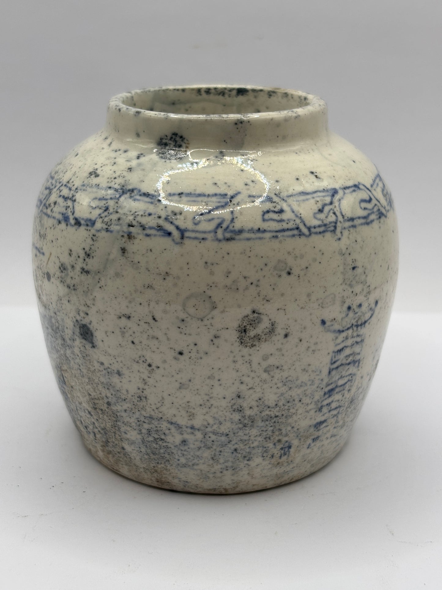 Old stoneware chinese ginger jar 9cms